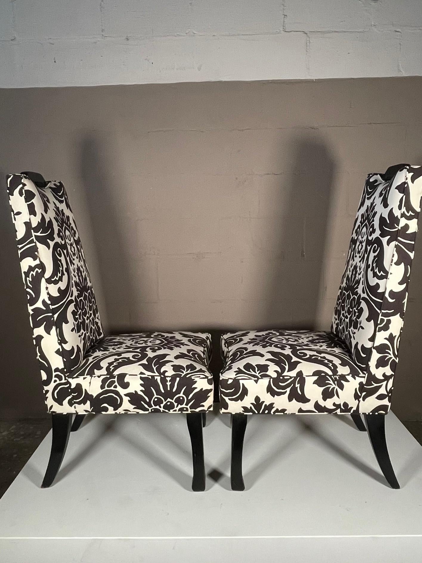 Frisman Vintage A Pair of Tall Upholstered Chairs