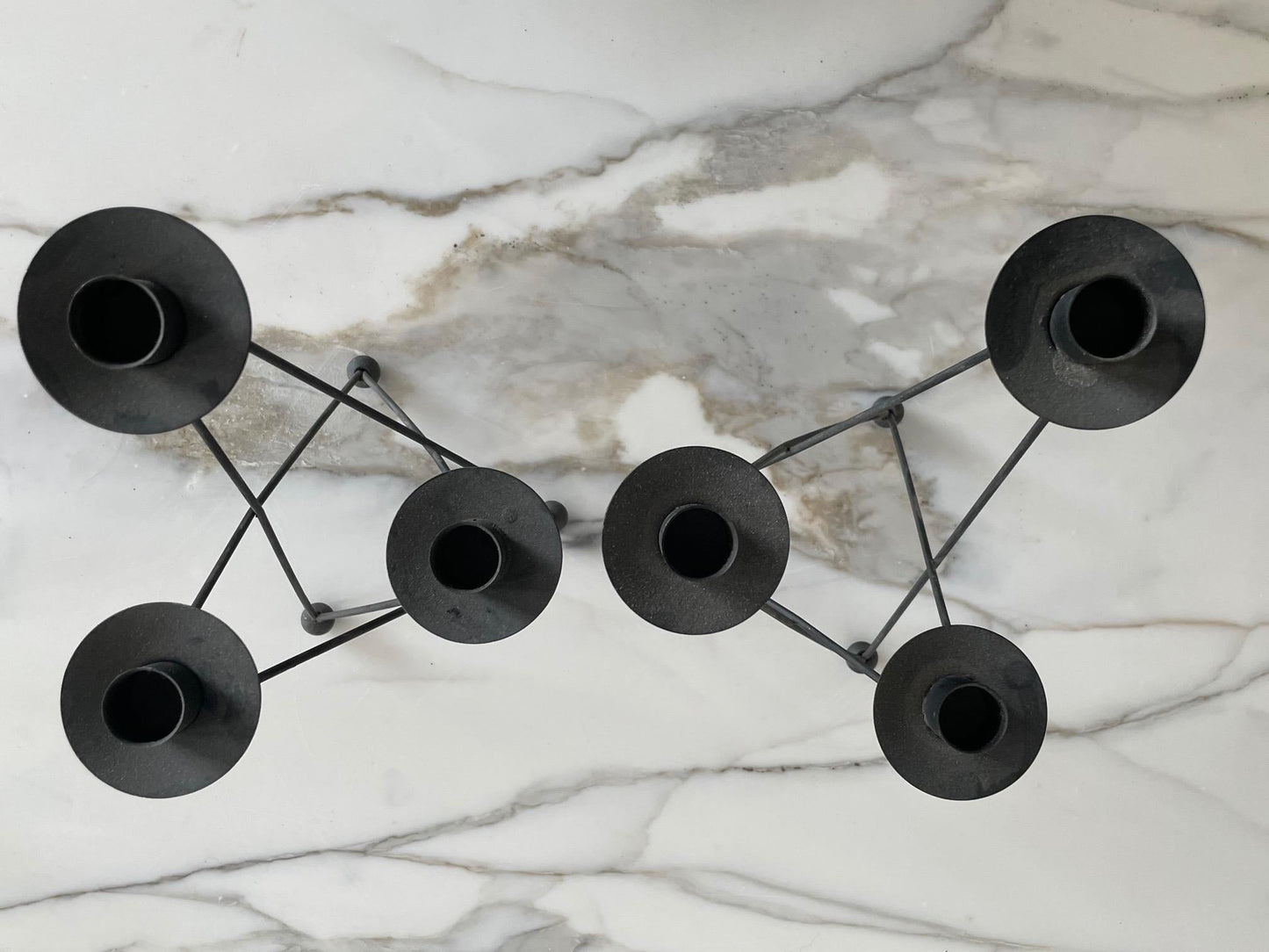 Frisman Vintage Pair of Atomic Candleholders by Architect Victor Bisharat