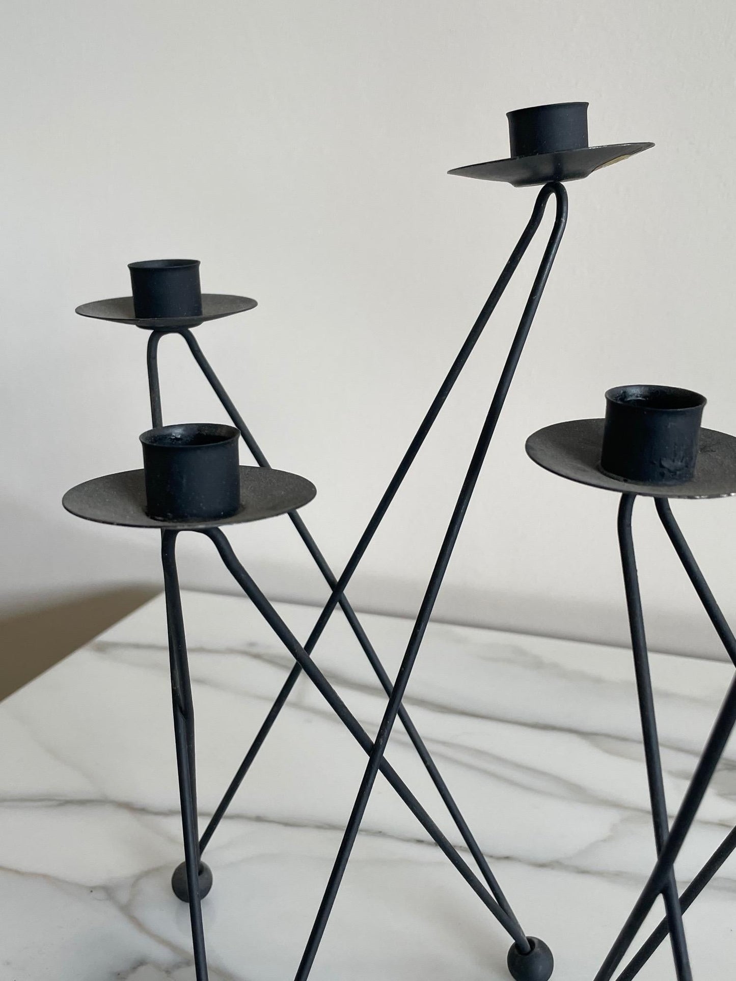 Frisman Vintage Pair of Atomic Candleholders by Architect Victor Bisharat
