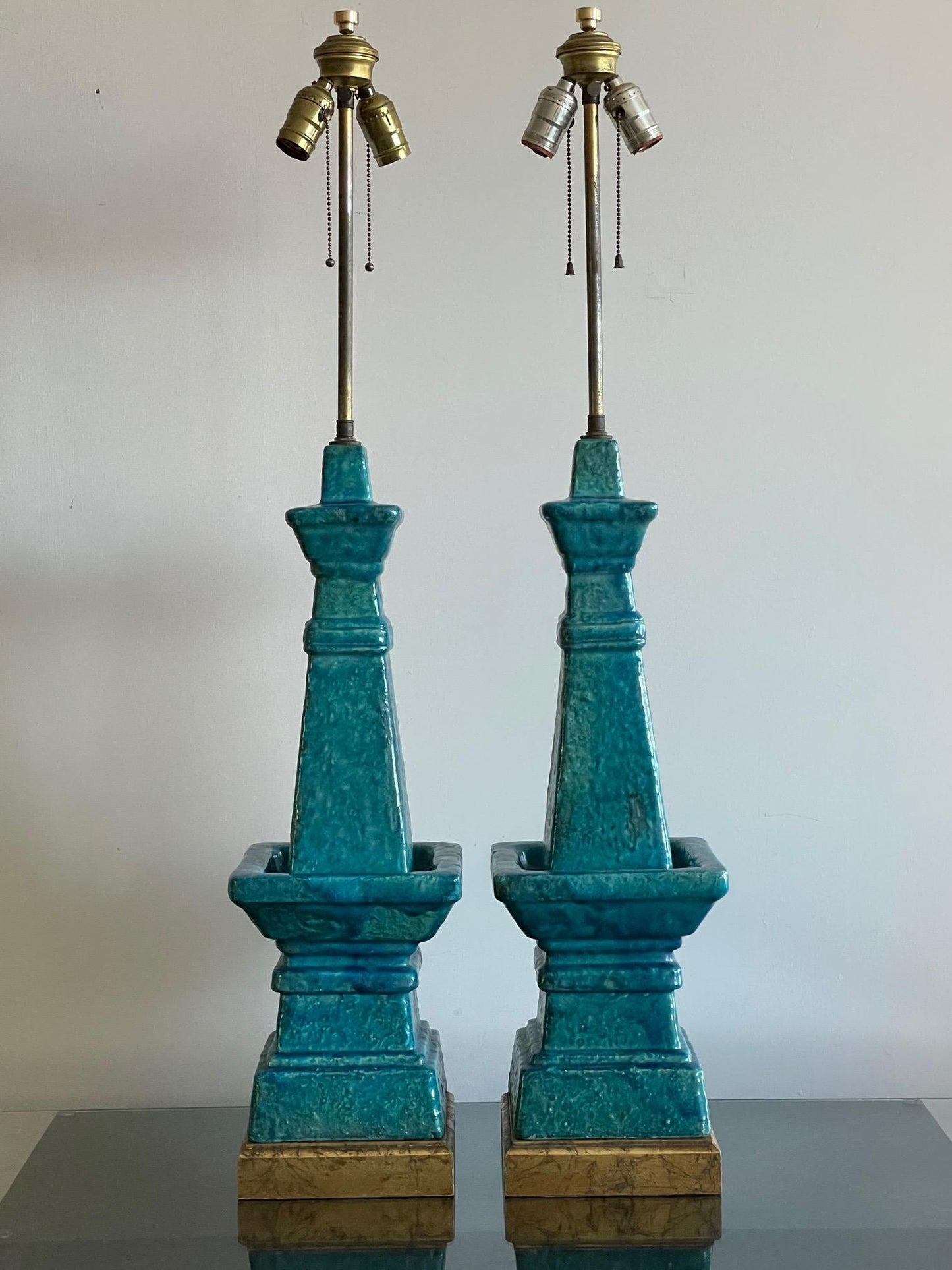 Frisman Vintage Pair of Architectural Bitossi Lamps