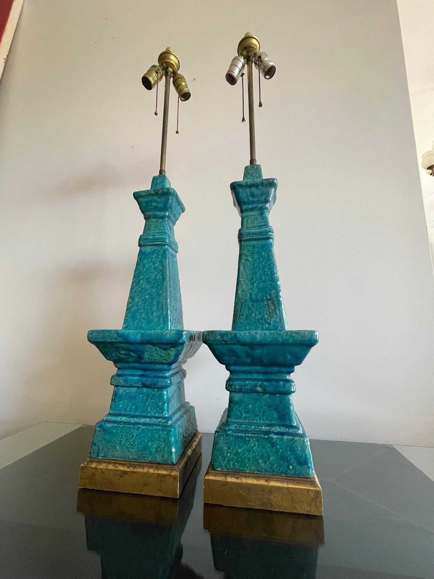 Frisman Vintage Pair of Architectural Bitossi Lamps