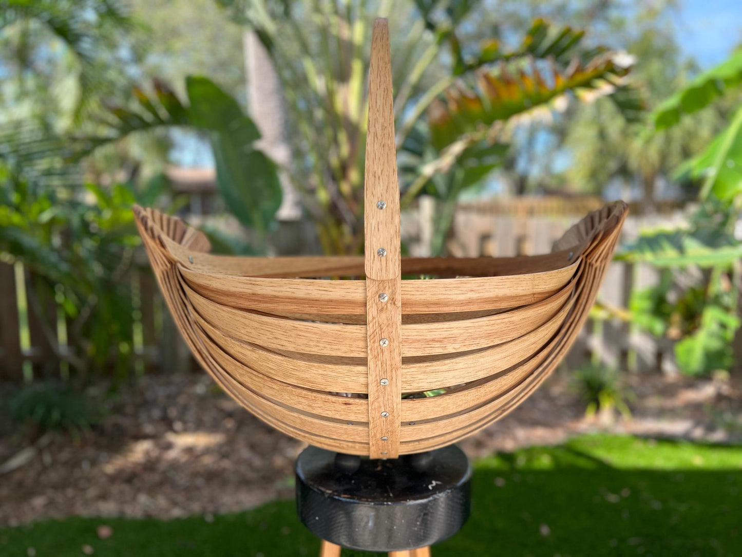 Frisman Vintage Large Decorative Basket Hickory Artisan Made