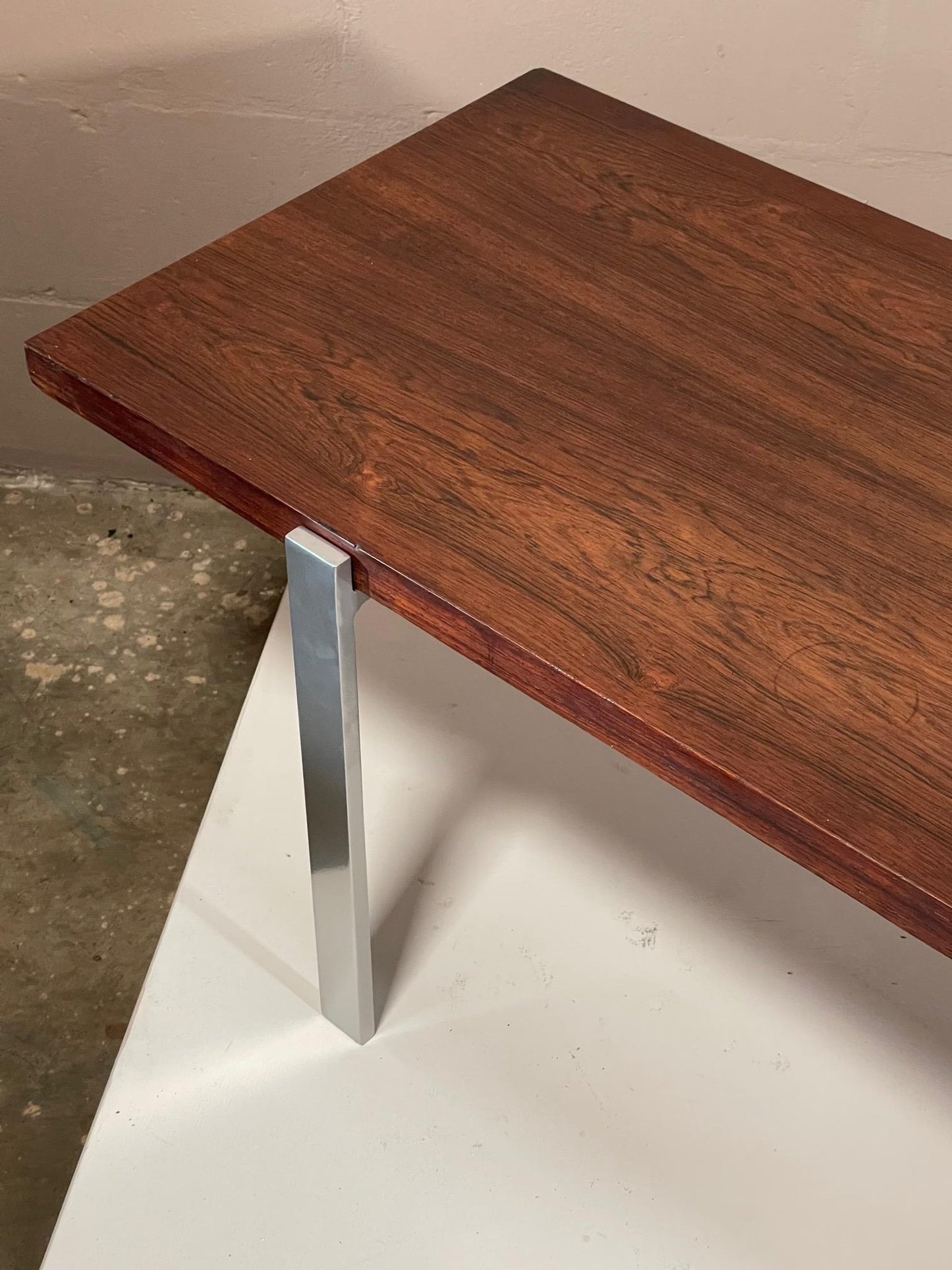 Frisman Vintage Classic Minimalist Rosewood and Steel Bench