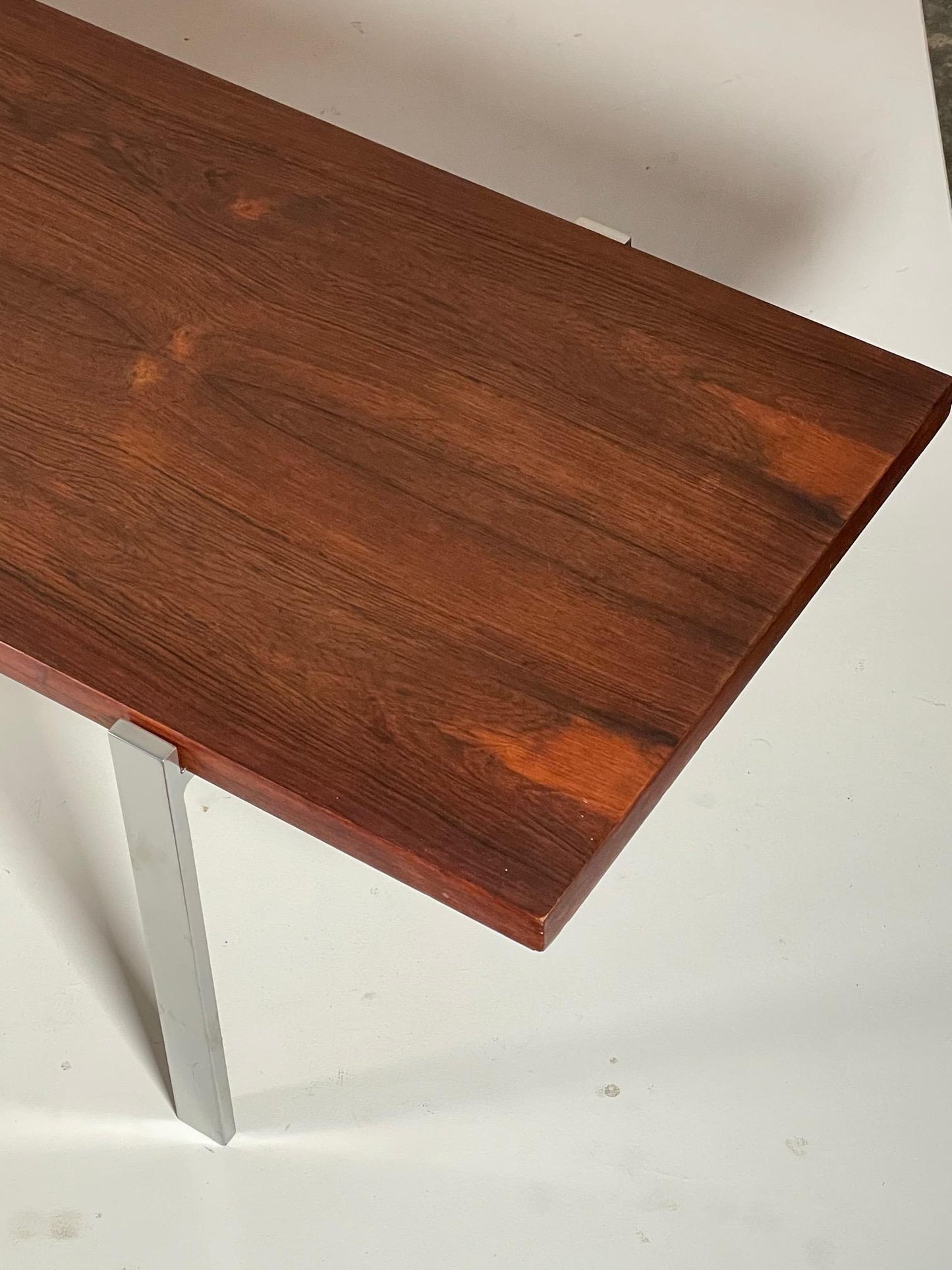 Frisman Vintage Classic Minimalist Rosewood and Steel Bench