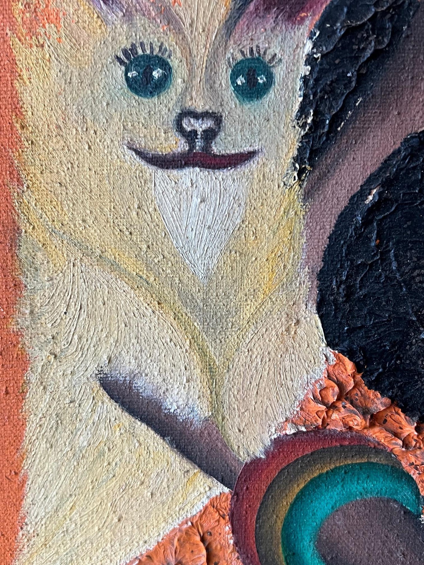 Frisman Vintage Big Eye Painting Self Taught, 1968