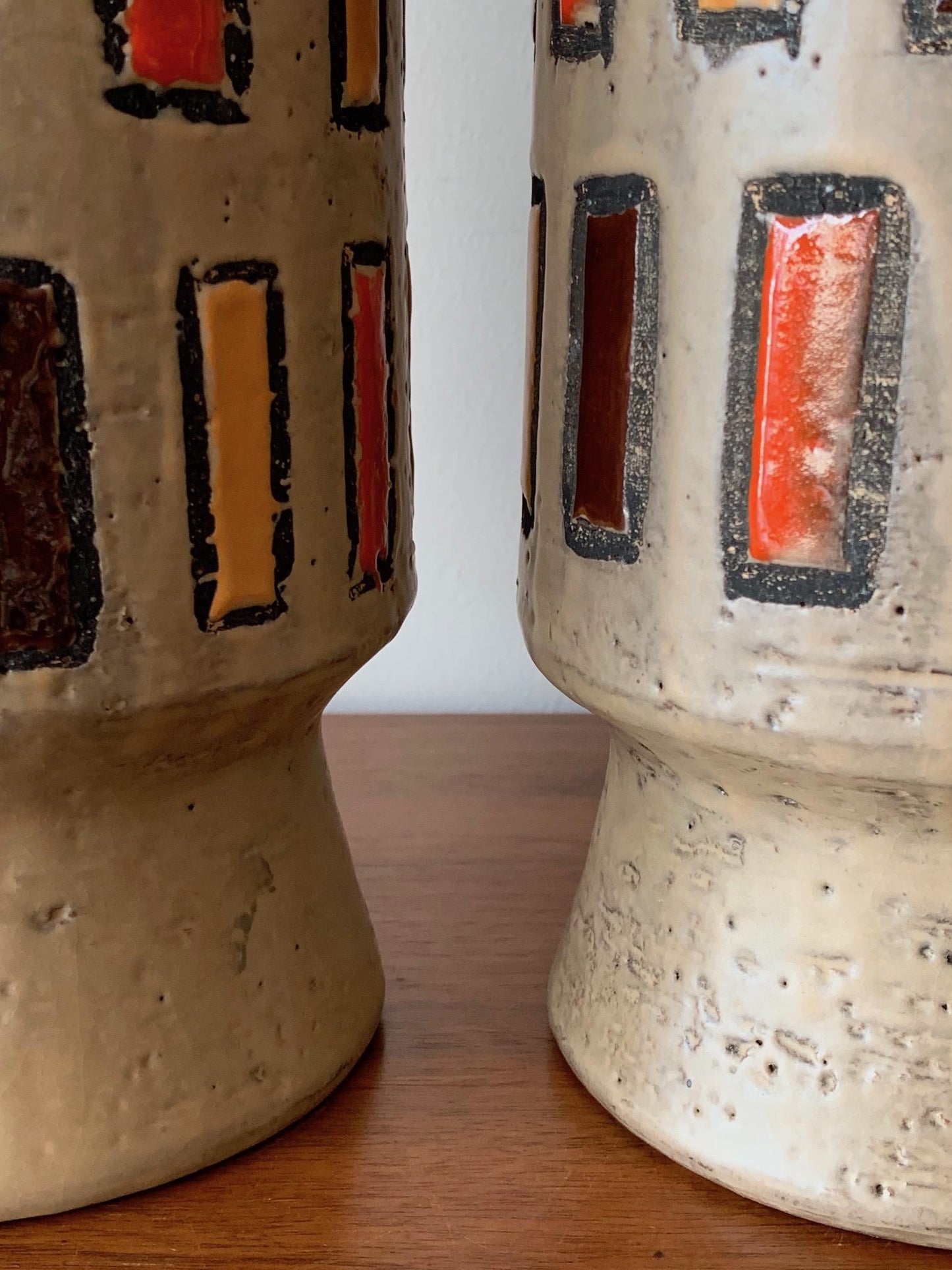 Frisman Vintage Pair of Unusual Bitossi Lamps