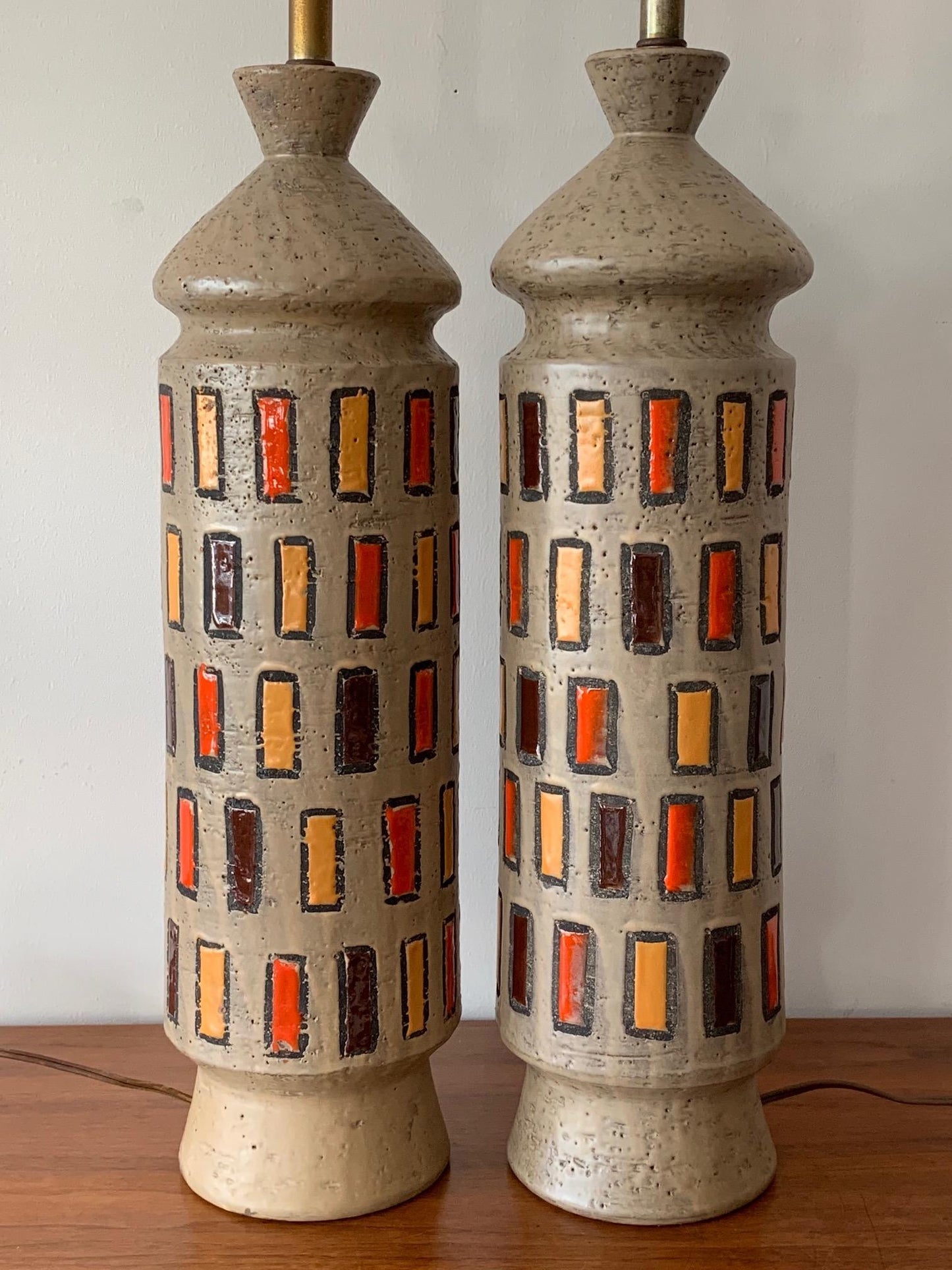 Frisman Vintage Pair of Unusual Bitossi Lamps