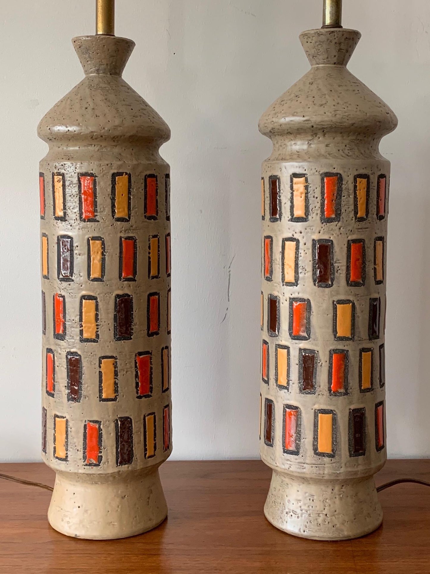 Frisman Vintage Pair of Unusual Bitossi Lamps