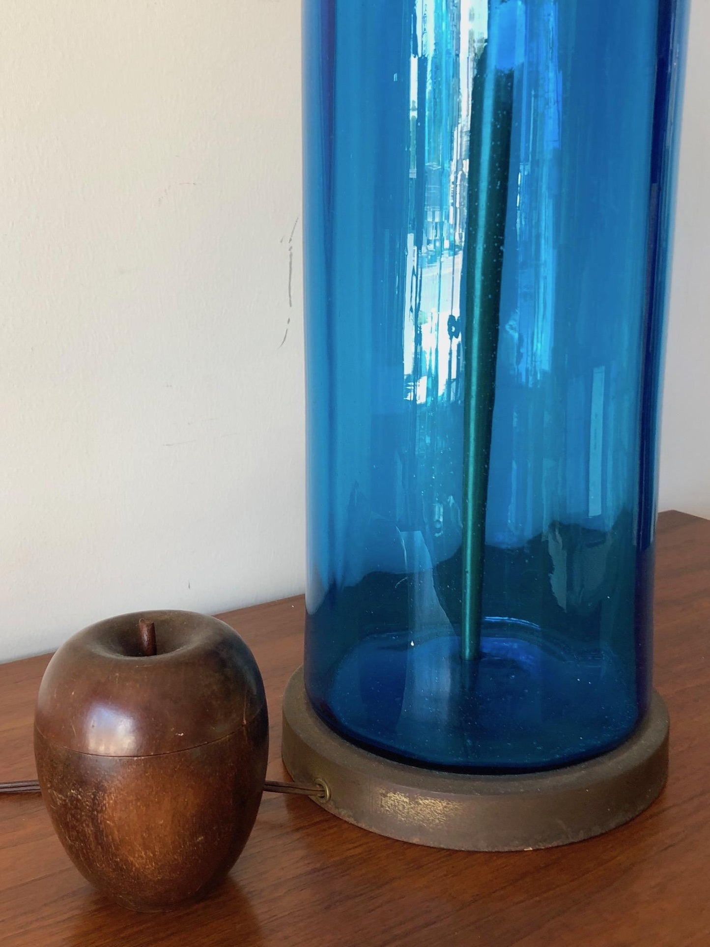Frisman Vintage Massive Bottle Shaped Glass Lamp by Blenko