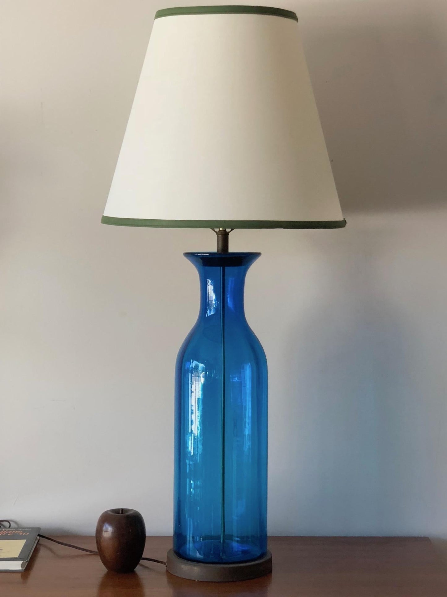 Frisman Vintage Massive Bottle Shaped Glass Lamp by Blenko