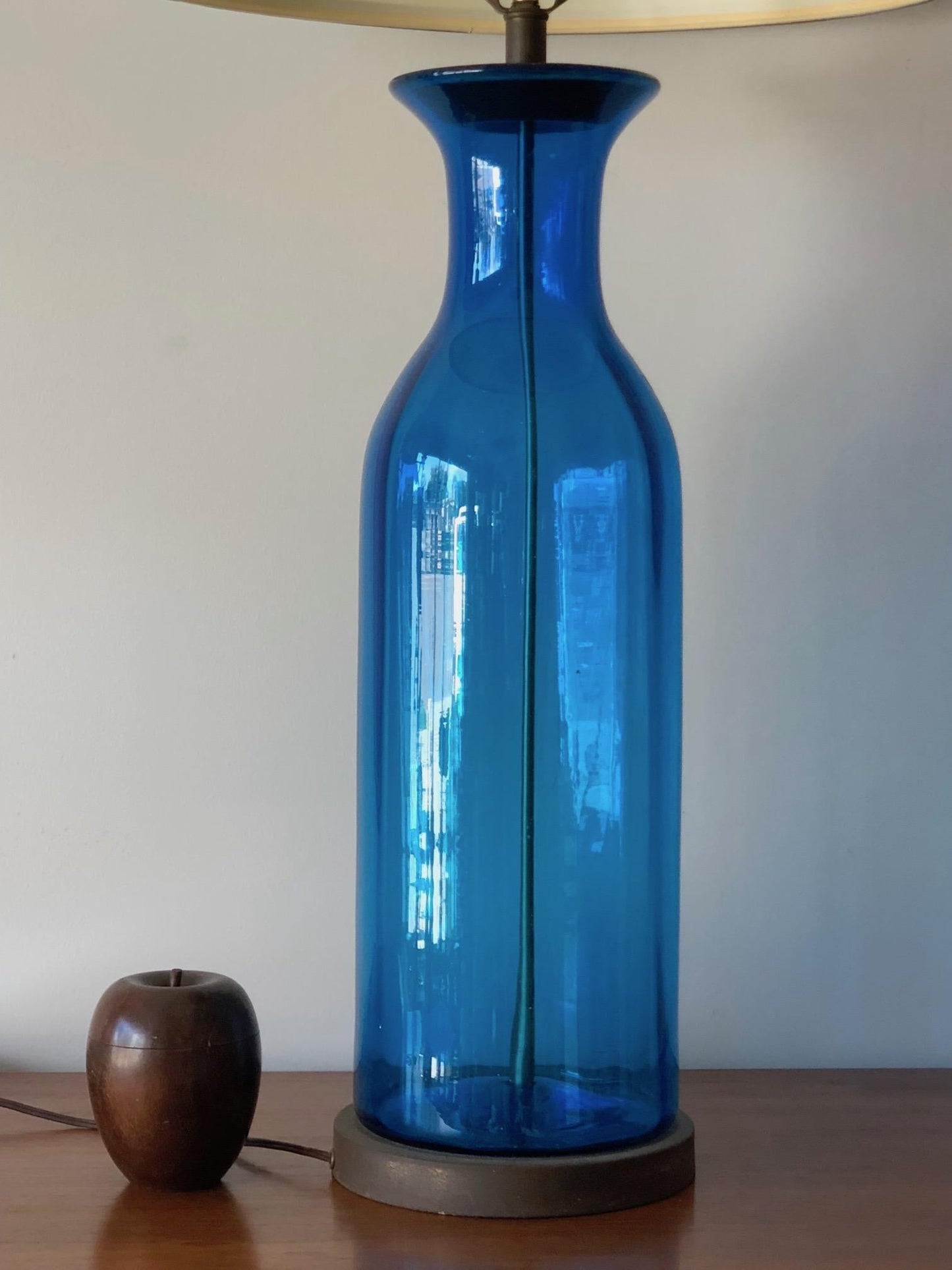 Frisman Vintage Massive Bottle Shaped Glass Lamp by Blenko