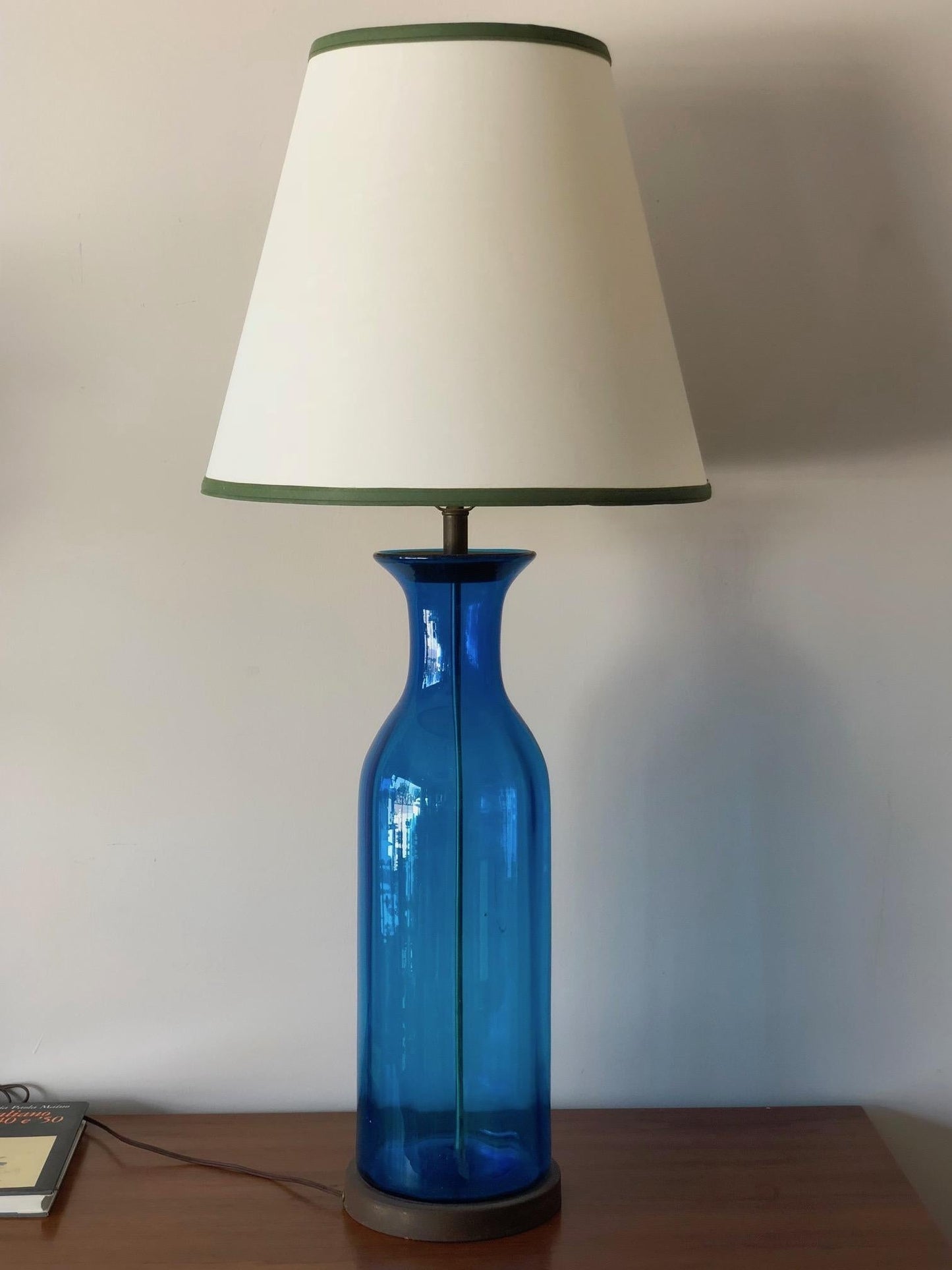 Frisman Vintage Massive Bottle Shaped Glass Lamp by Blenko