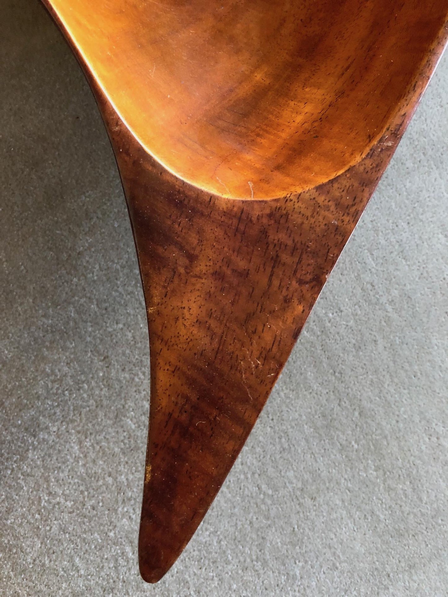 Frisman Vintage Unusual Carved Mahogany Bowl with Tray