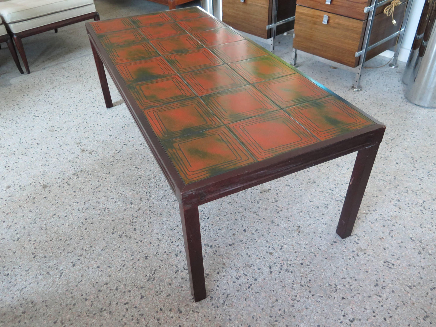 Frisman Vintage Unusual Tile Coffee Table by Bramin Mobler Denmark