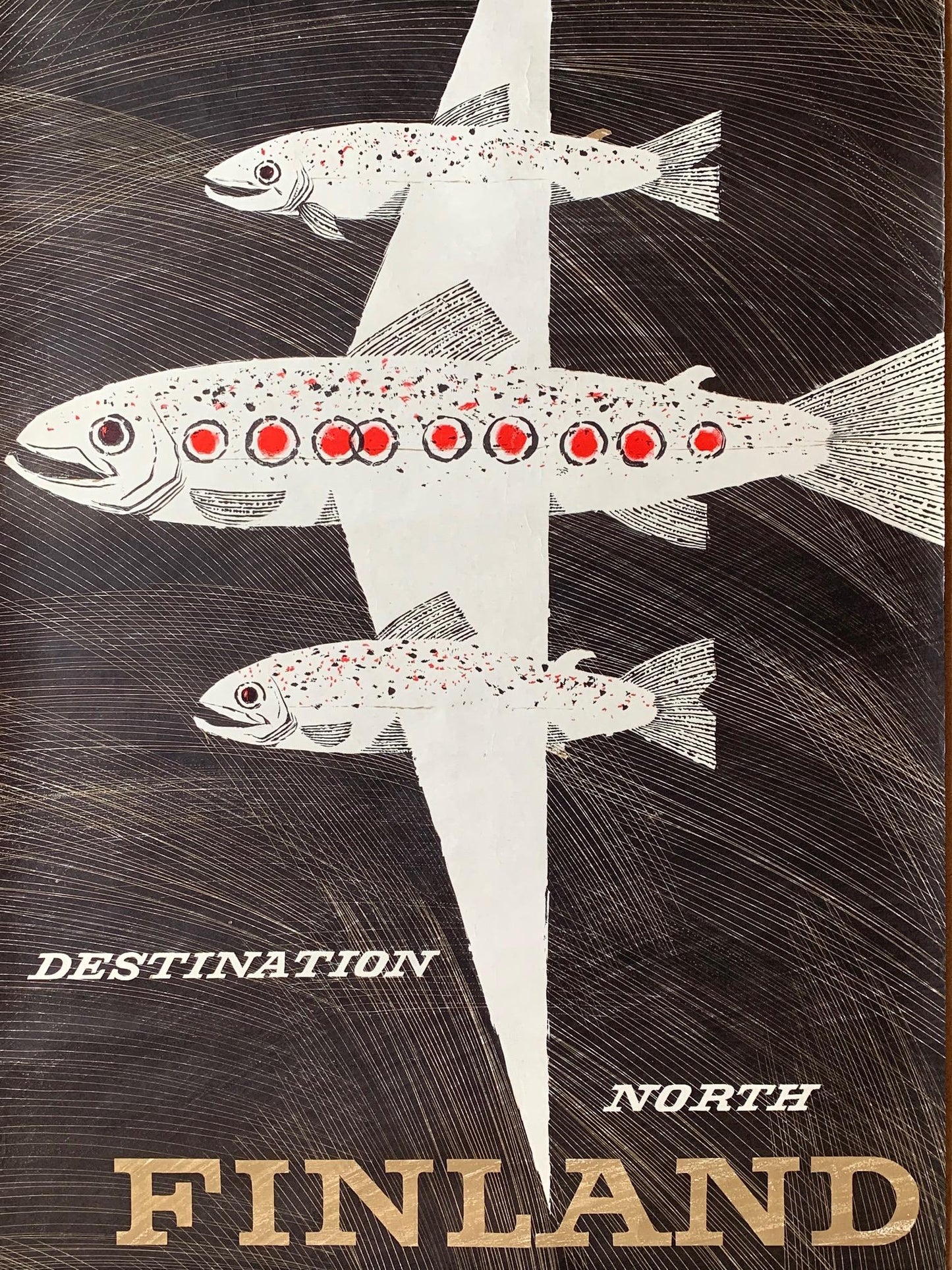 Frisman Vintage Classic Erik Bruun Finnair Vintage Travel Poster, 1958