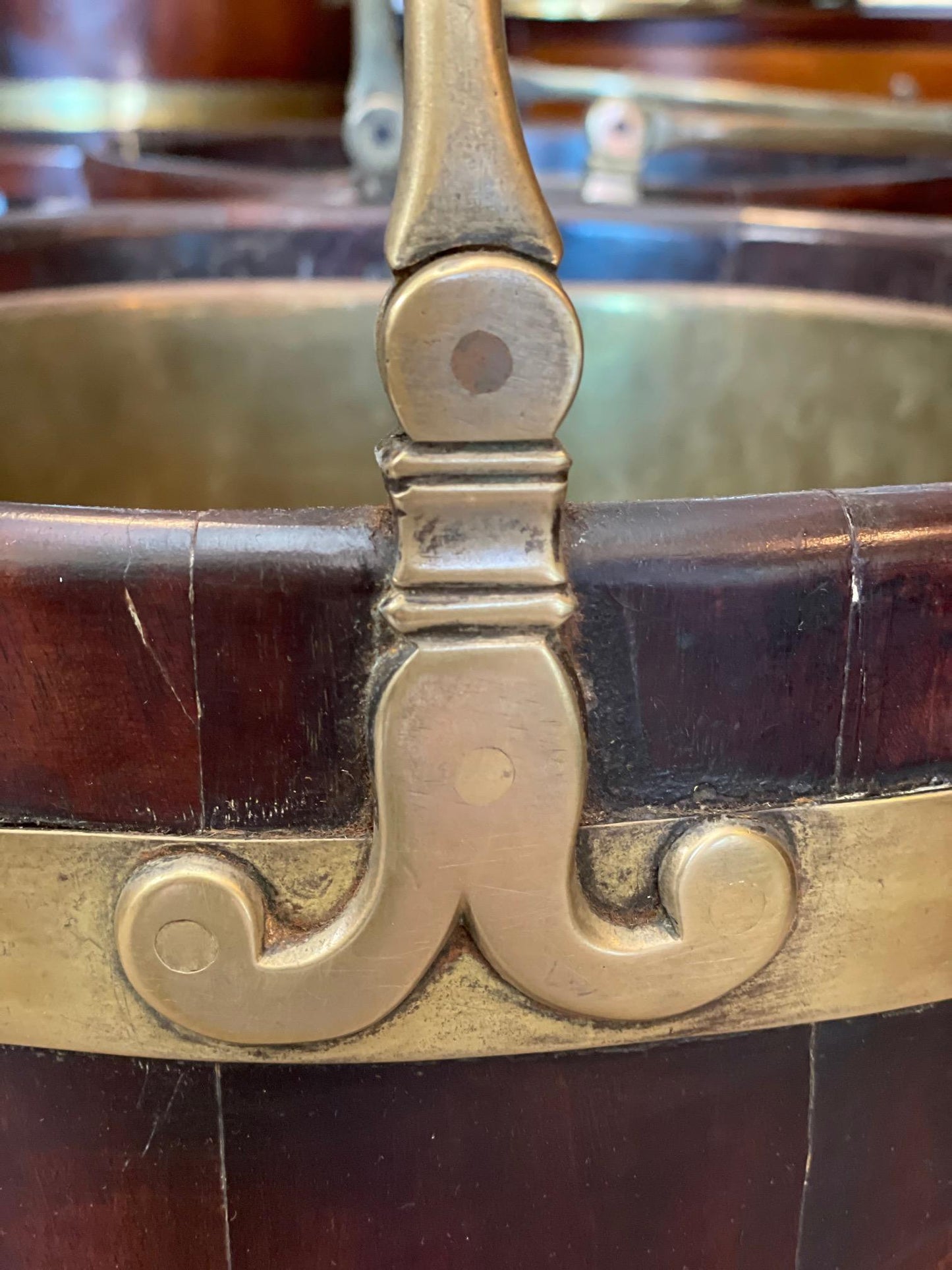 Frisman Vintage Pair of English Buckets Mahogany and Brass George III