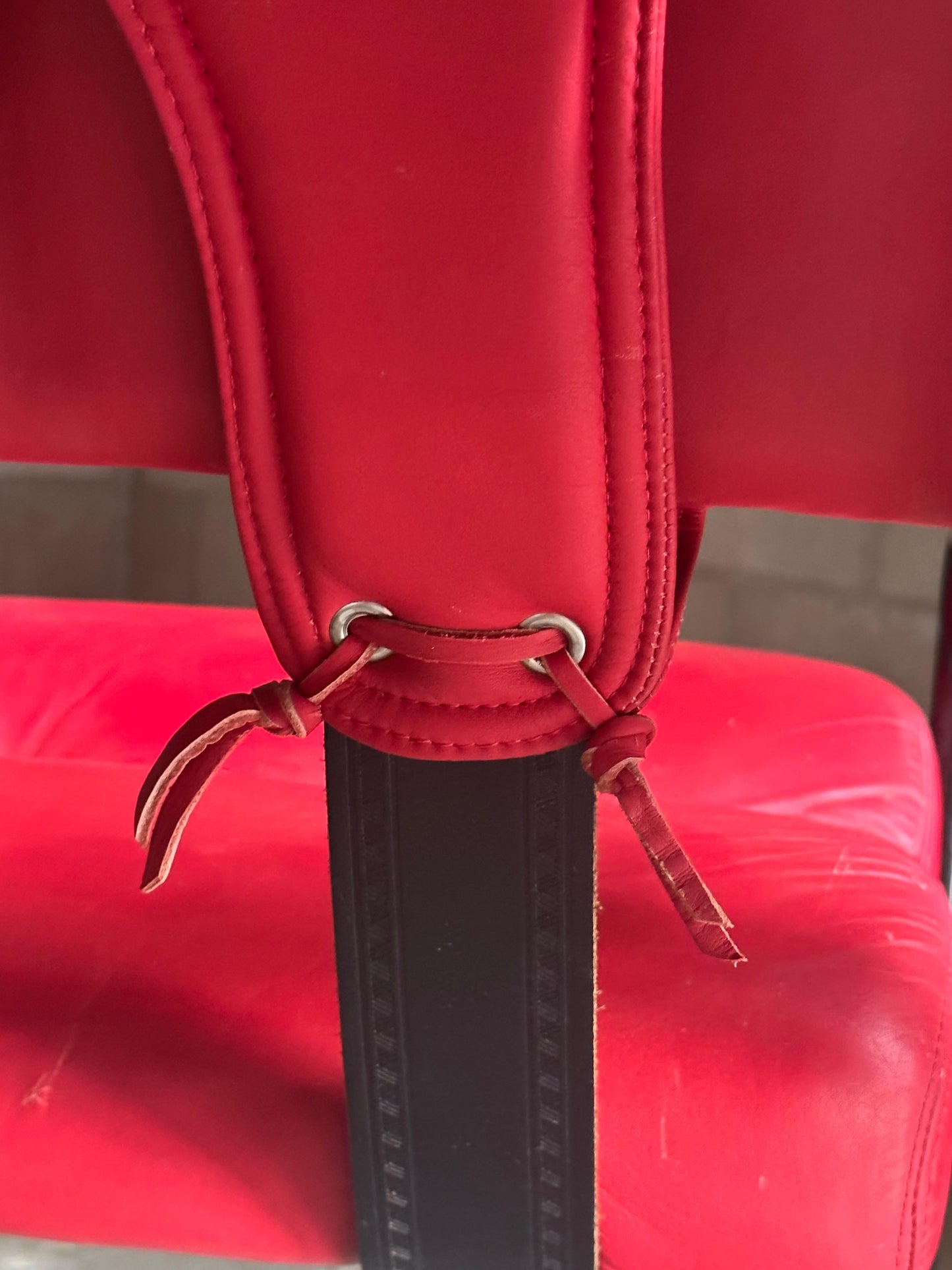 Frisman Vintage Tucroma Chairs by Guido Faleschini for I4 Mariani, Red Leather- Set of 6