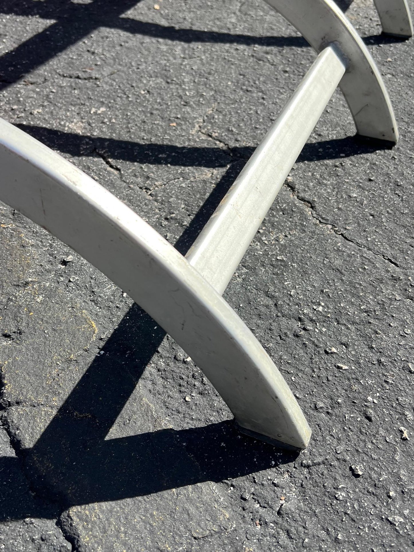 Frisman Vintage A Pair of Aluminum Folding Chaise Lounges from SS United States Luxury Ship