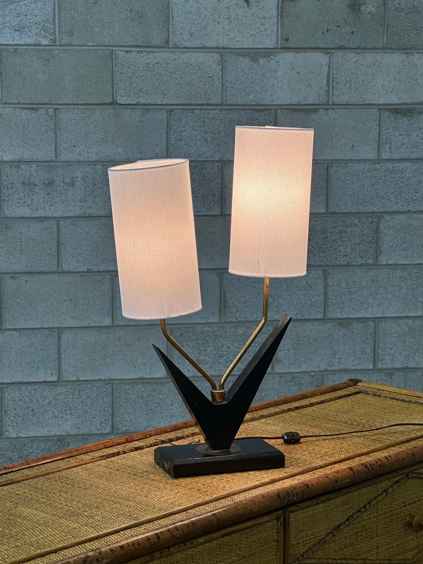 Frisman Vintage American Modernist Designer Boomerang Table Lamp
