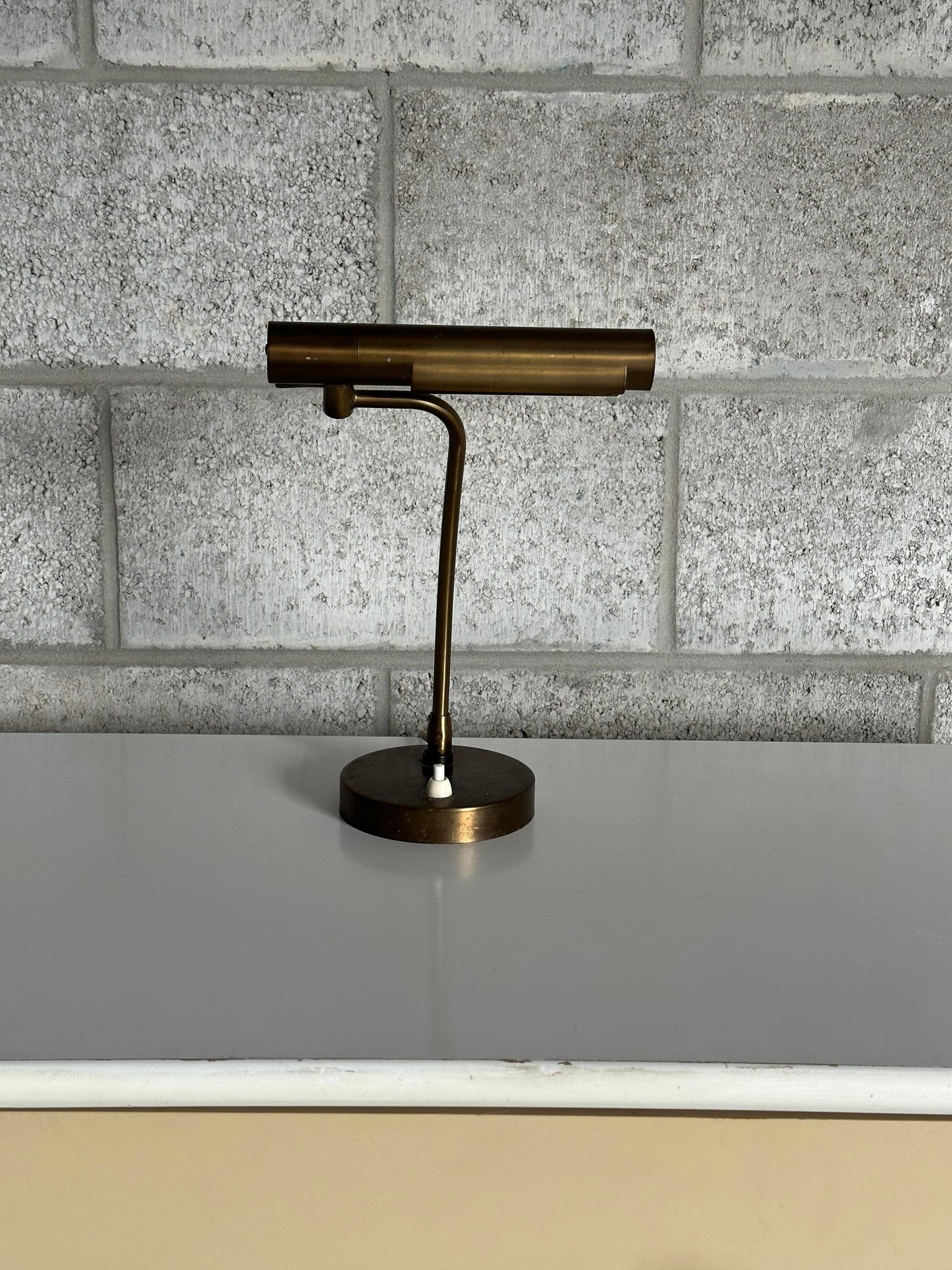 Frisman Vintage 1940s Swedish Modern Brass Desk or Banker/ Table Lamp by Asea