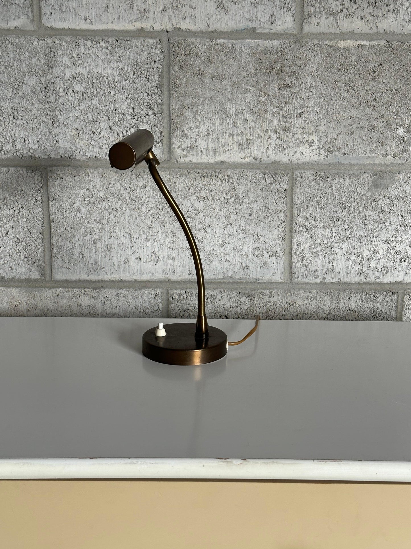 Frisman Vintage 1940s Swedish Modern Brass Desk or Banker/ Table Lamp by Asea