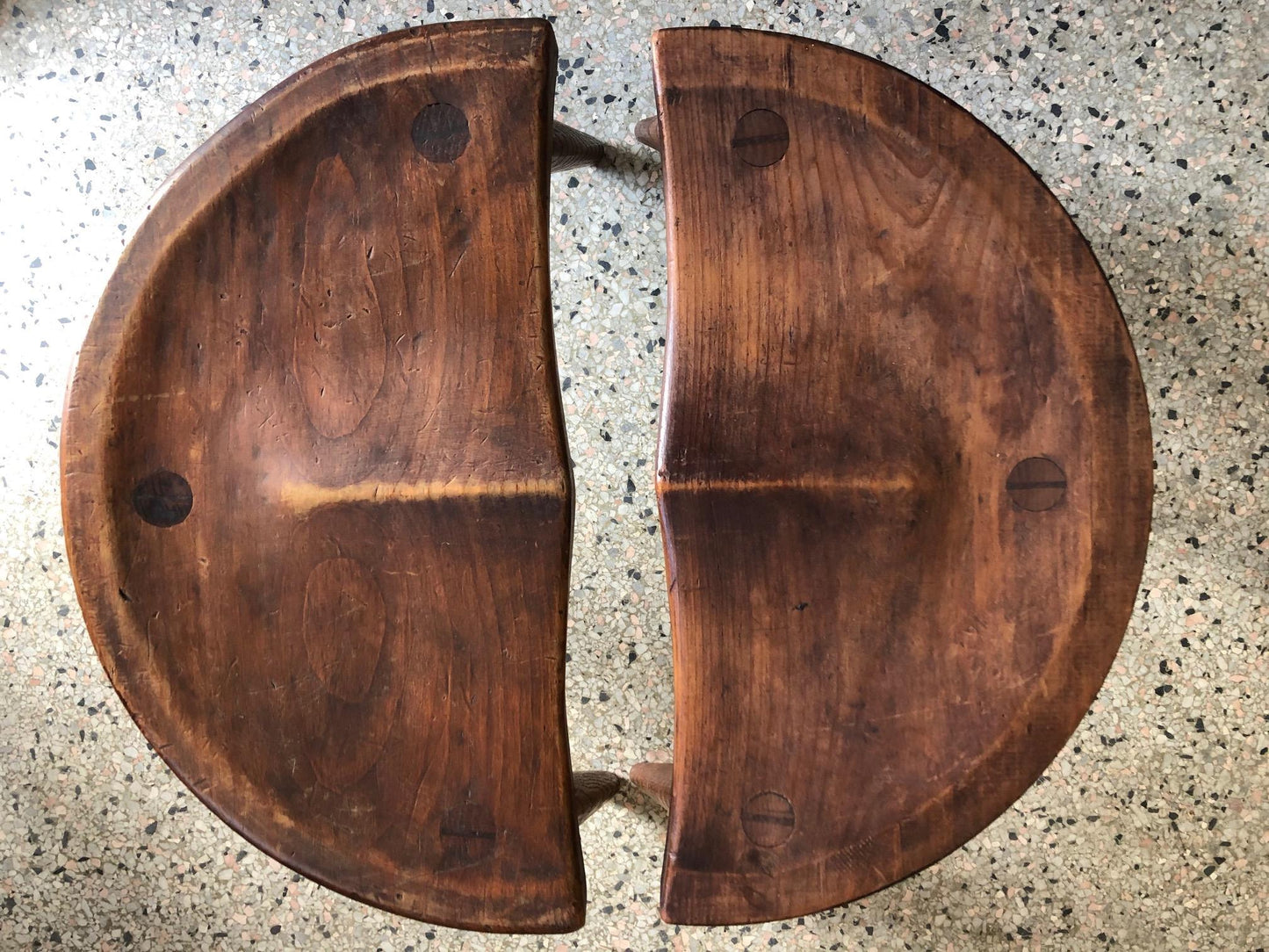 Frisman Vintage Pair of Low Stools by Arthur Cunningham New Hampshire Craftsman