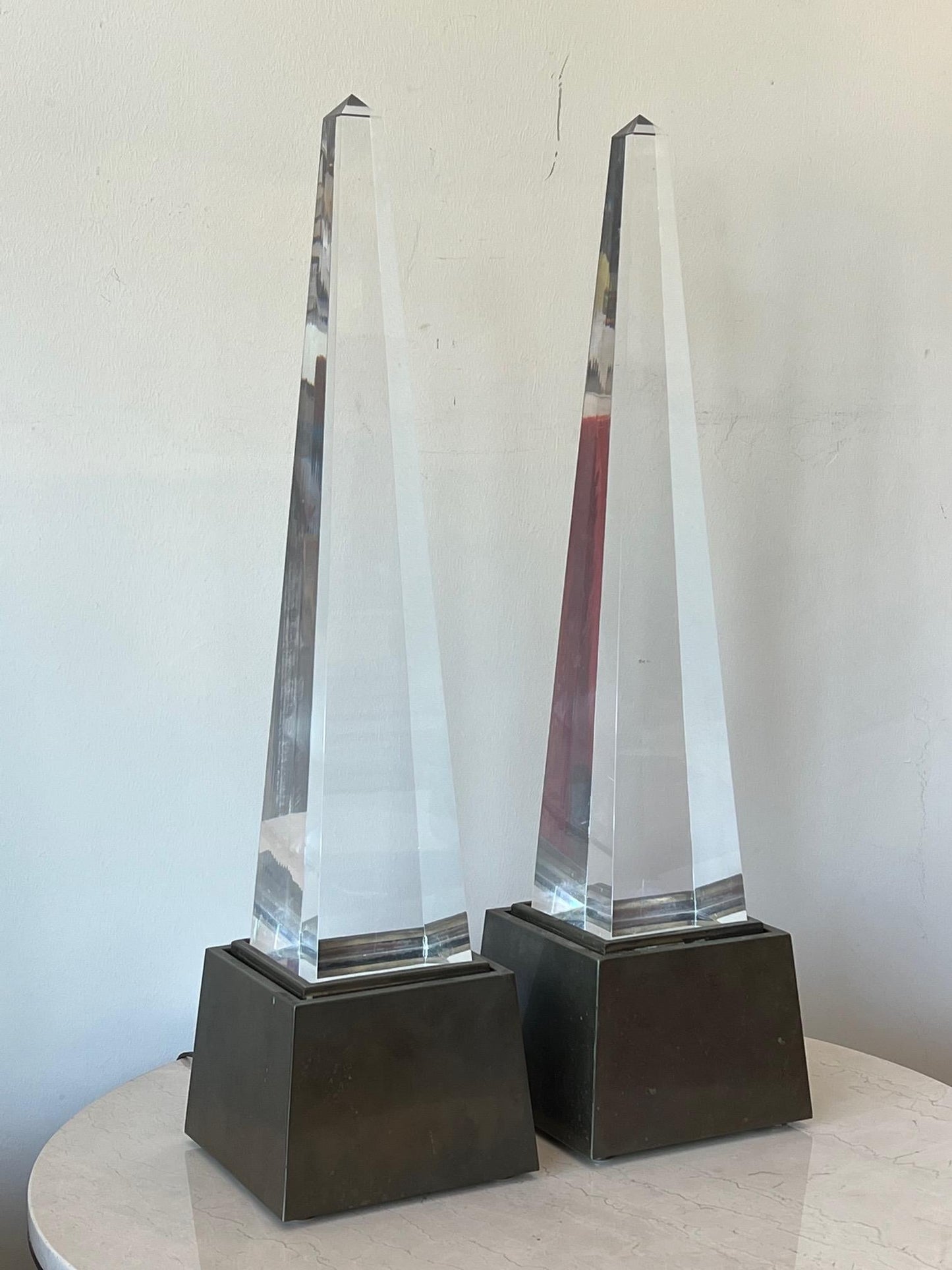 Frisman Vintage Pair of Chapman Obelisk Lamps, circa 1977