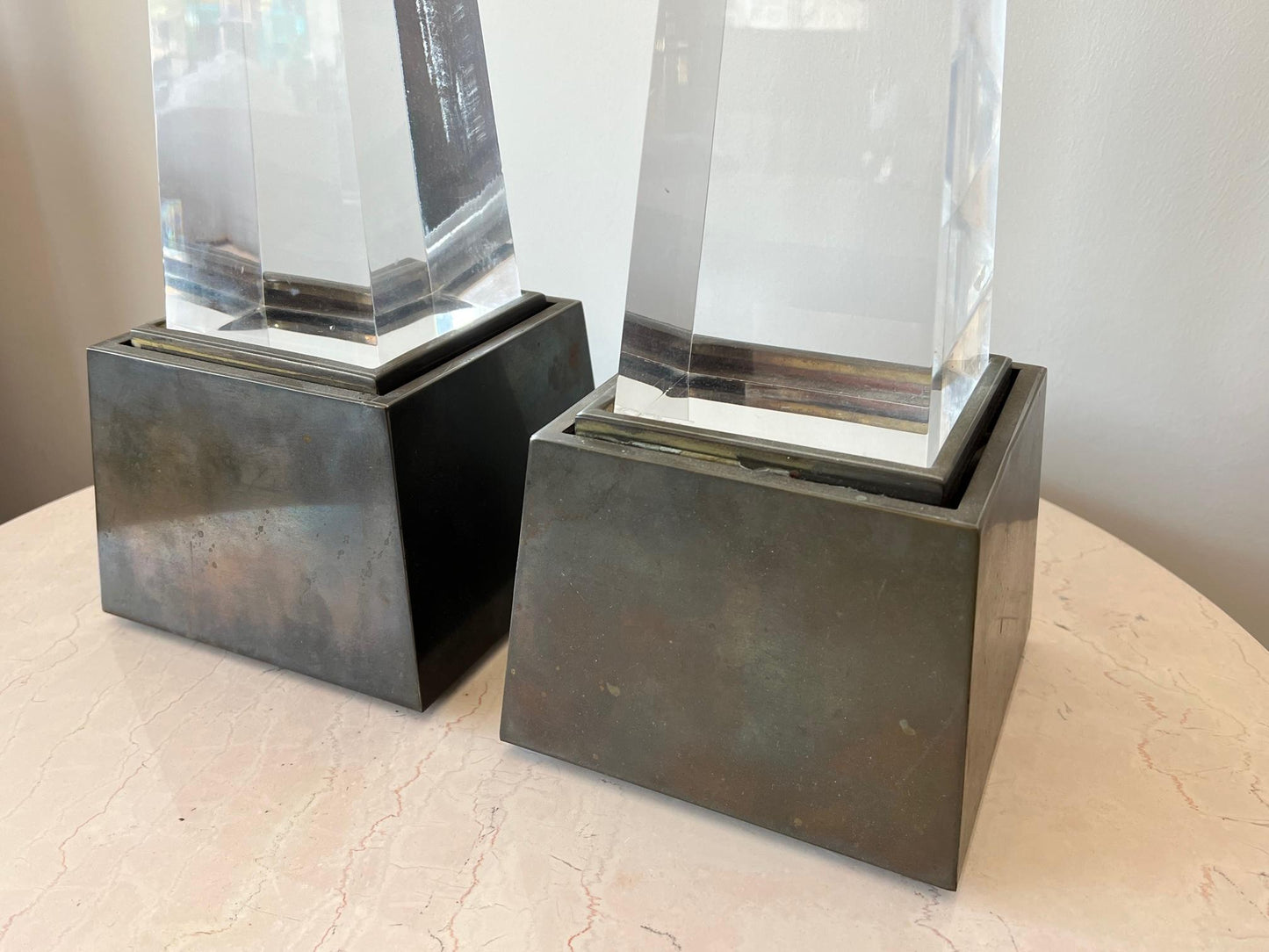 Frisman Vintage Pair of Chapman Obelisk Lamps, circa 1977