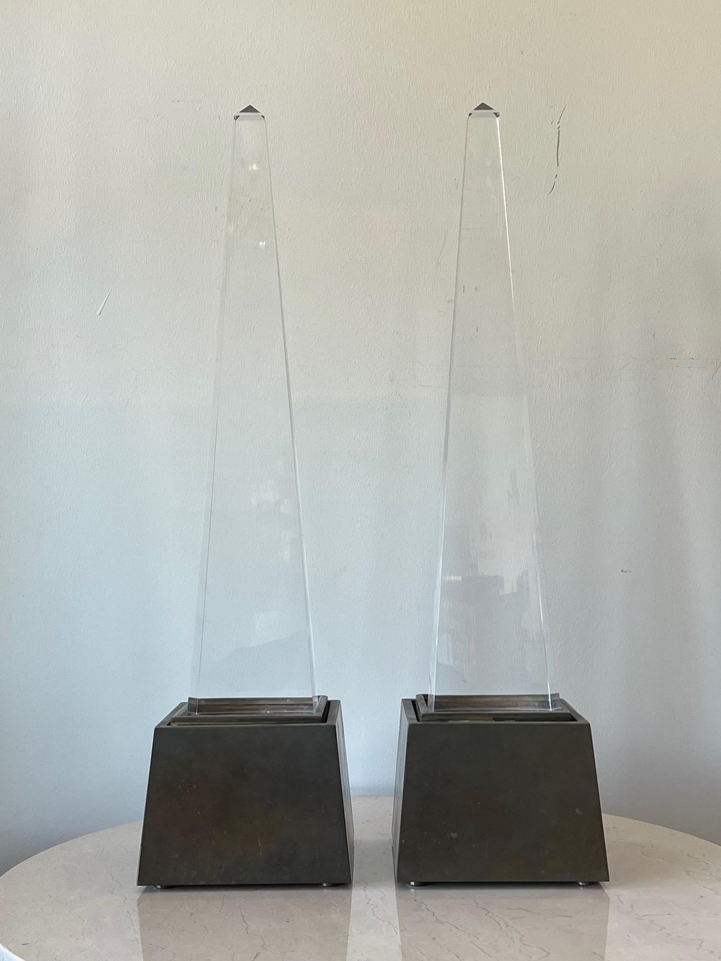 Frisman Vintage Pair of Chapman Obelisk Lamps, circa 1977