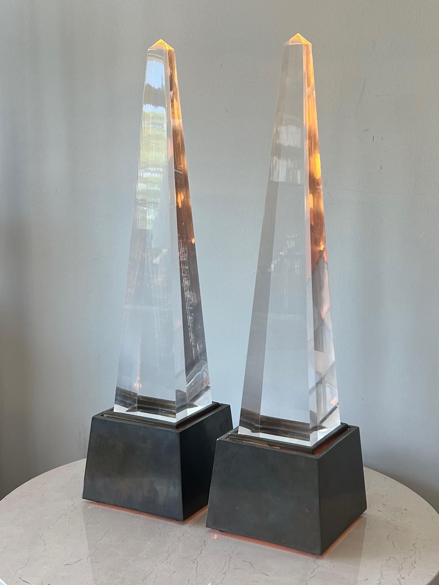 Frisman Vintage Pair of Chapman Obelisk Lamps, circa 1977
