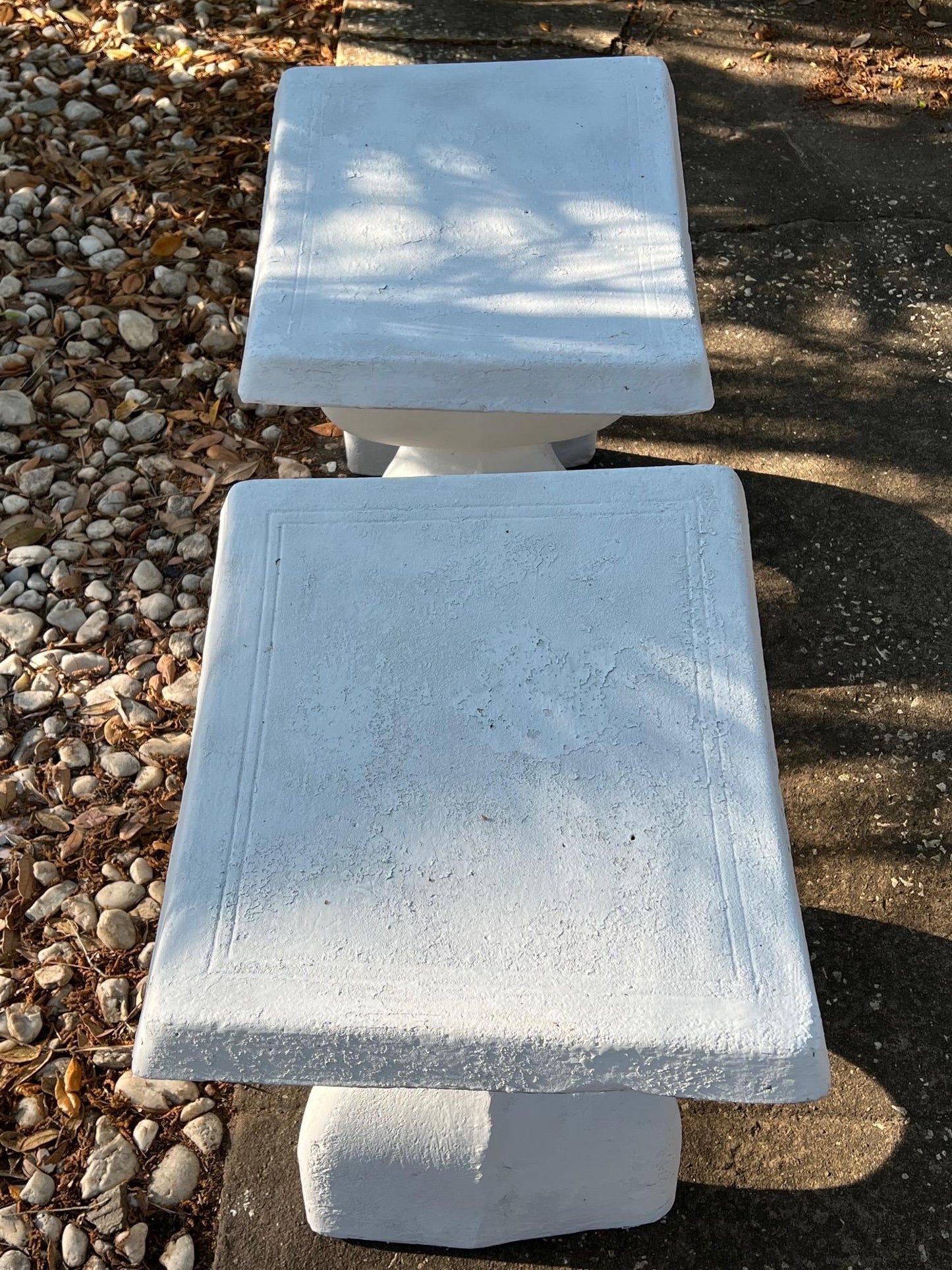 Frisman Vintage Pair of Biomorphic Concrete Stools, 1974