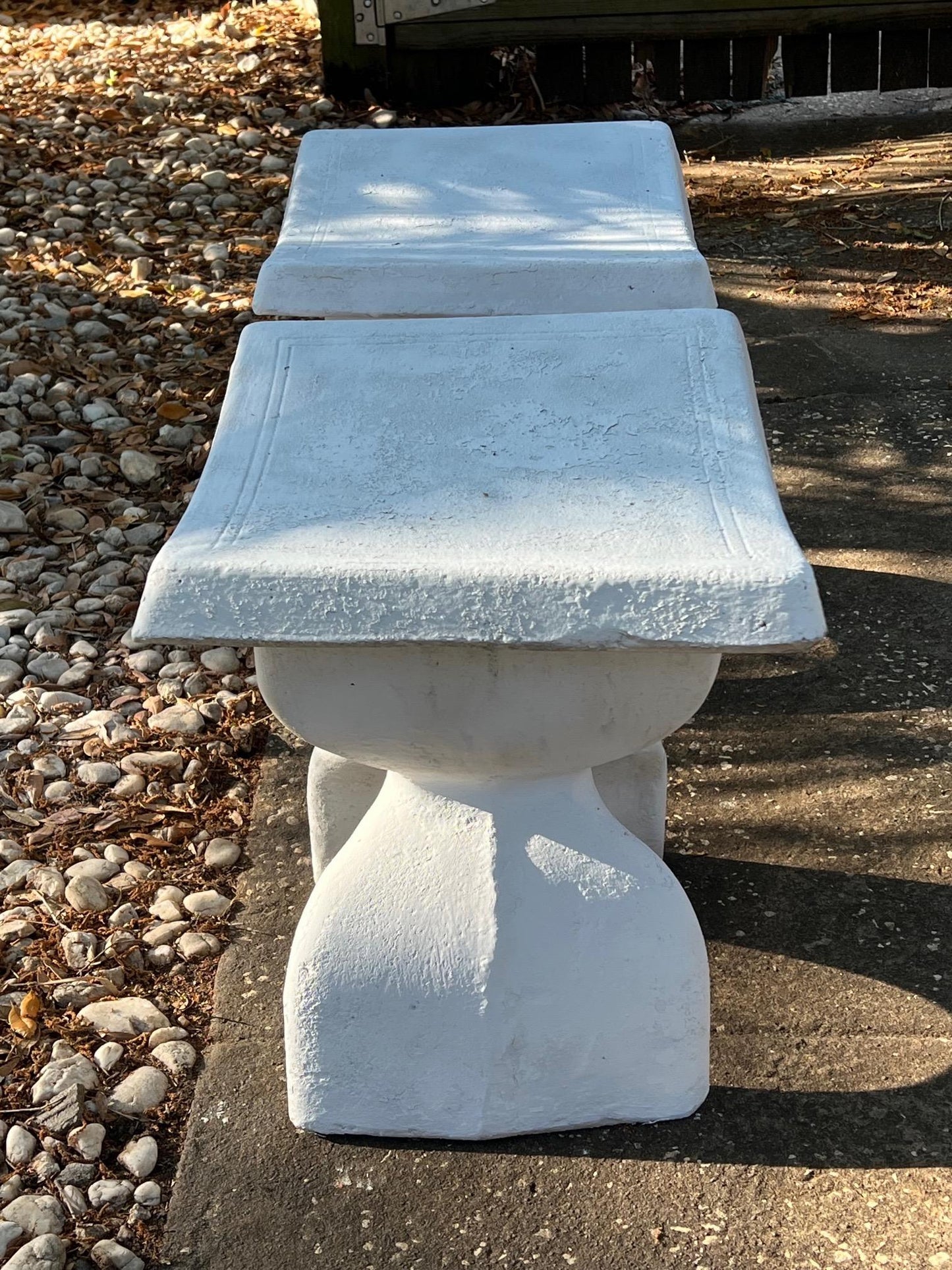 Frisman Vintage Pair of Biomorphic Concrete Stools, 1974