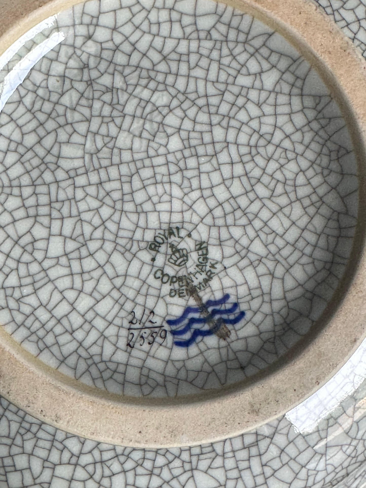 Frisman Vintage Thorkild Olsen for Royal Copenhagen Crackle Glazed Bowl, Denmark