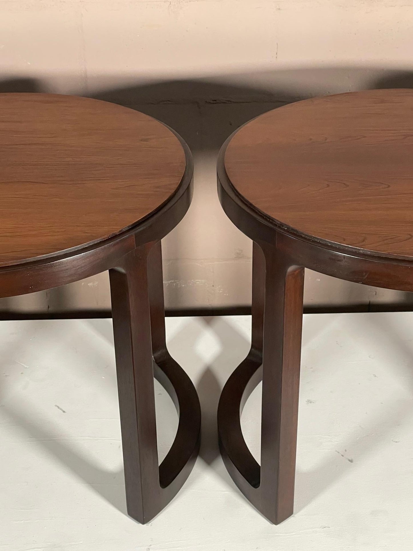 Frisman Vintage Pair of Unusual Side Tables by Dunbar