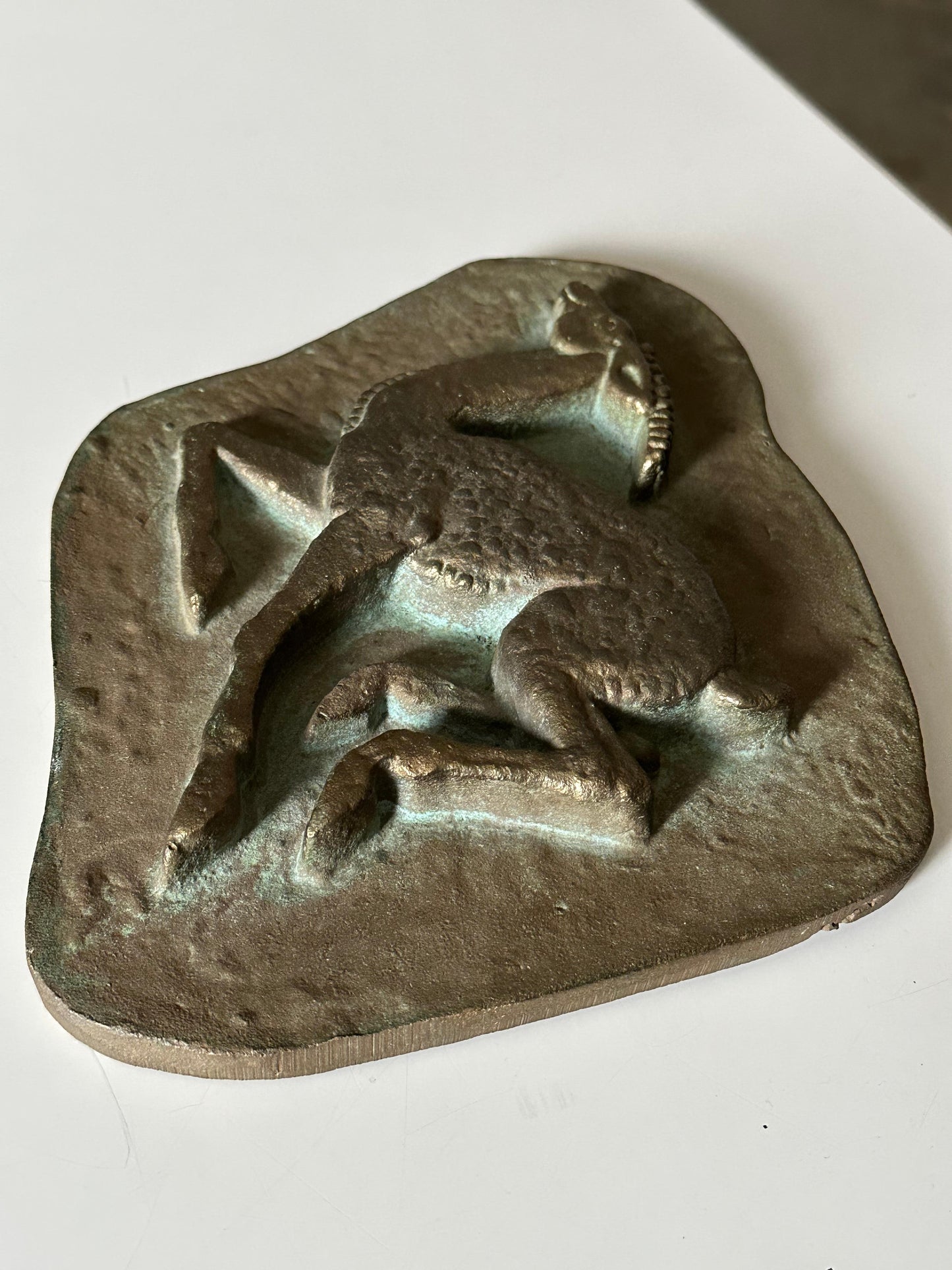 Frisman Vintage Unique Bronze Sculptural Wall Relief Plaque, 1950s, Sweden