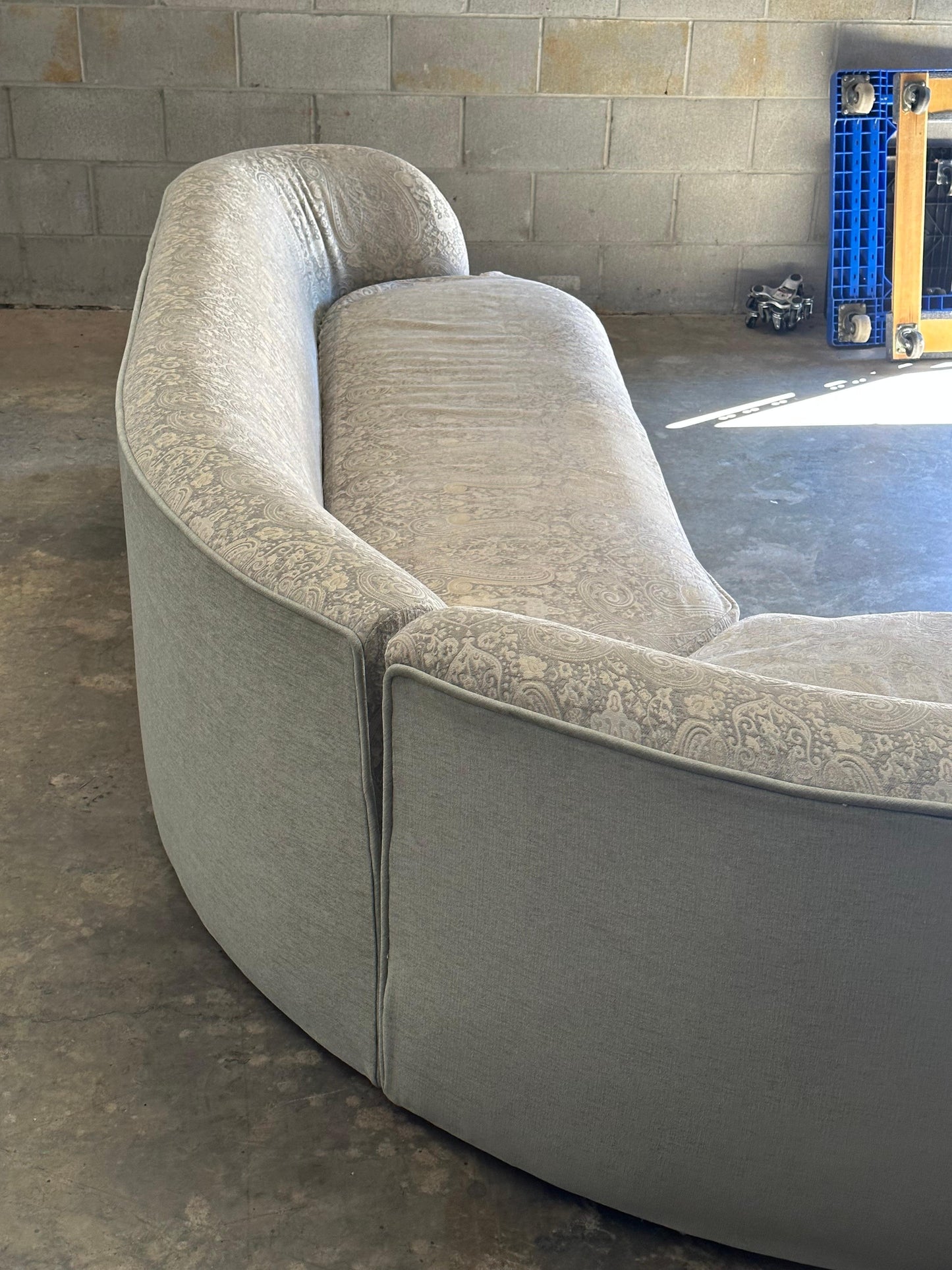 Frisman Vintage Large Postmodern Serpentine Sectional With Stacked Base After Directional