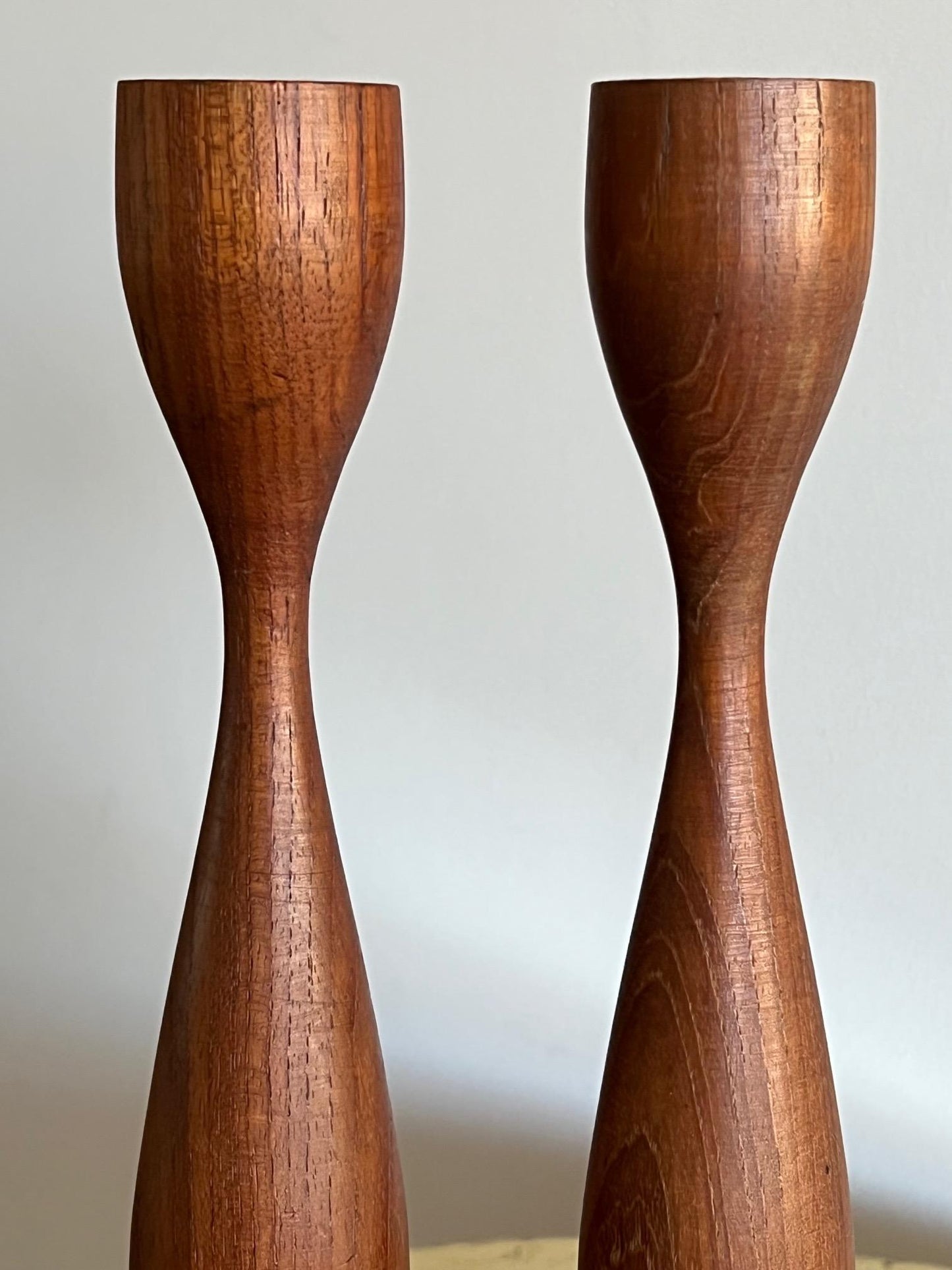 Frisman Vintage Mid-Century Danish Teak Candlesticks