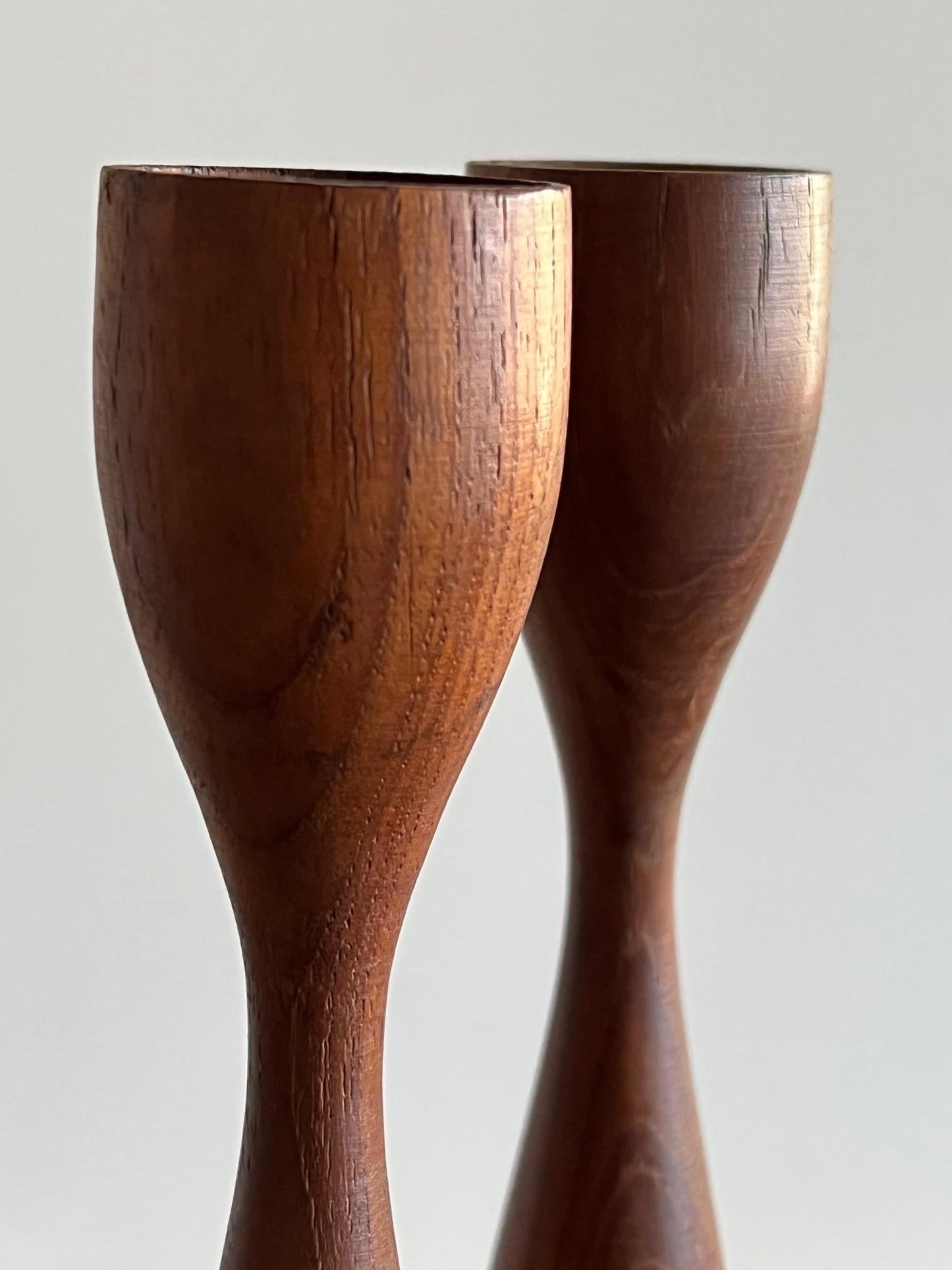 Frisman Vintage Mid-Century Danish Teak Candlesticks