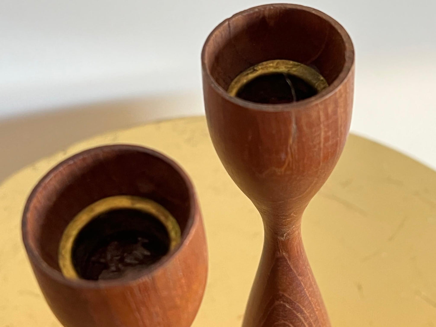 Frisman Vintage Mid-Century Danish Teak Candlesticks
