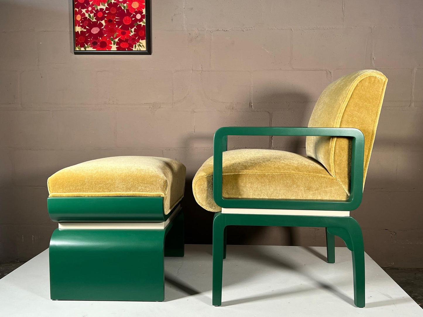 Frisman Vintage A Vintage Donald Deskey Armchair And Ottoman for Valentine Seaver Ca' 1930's