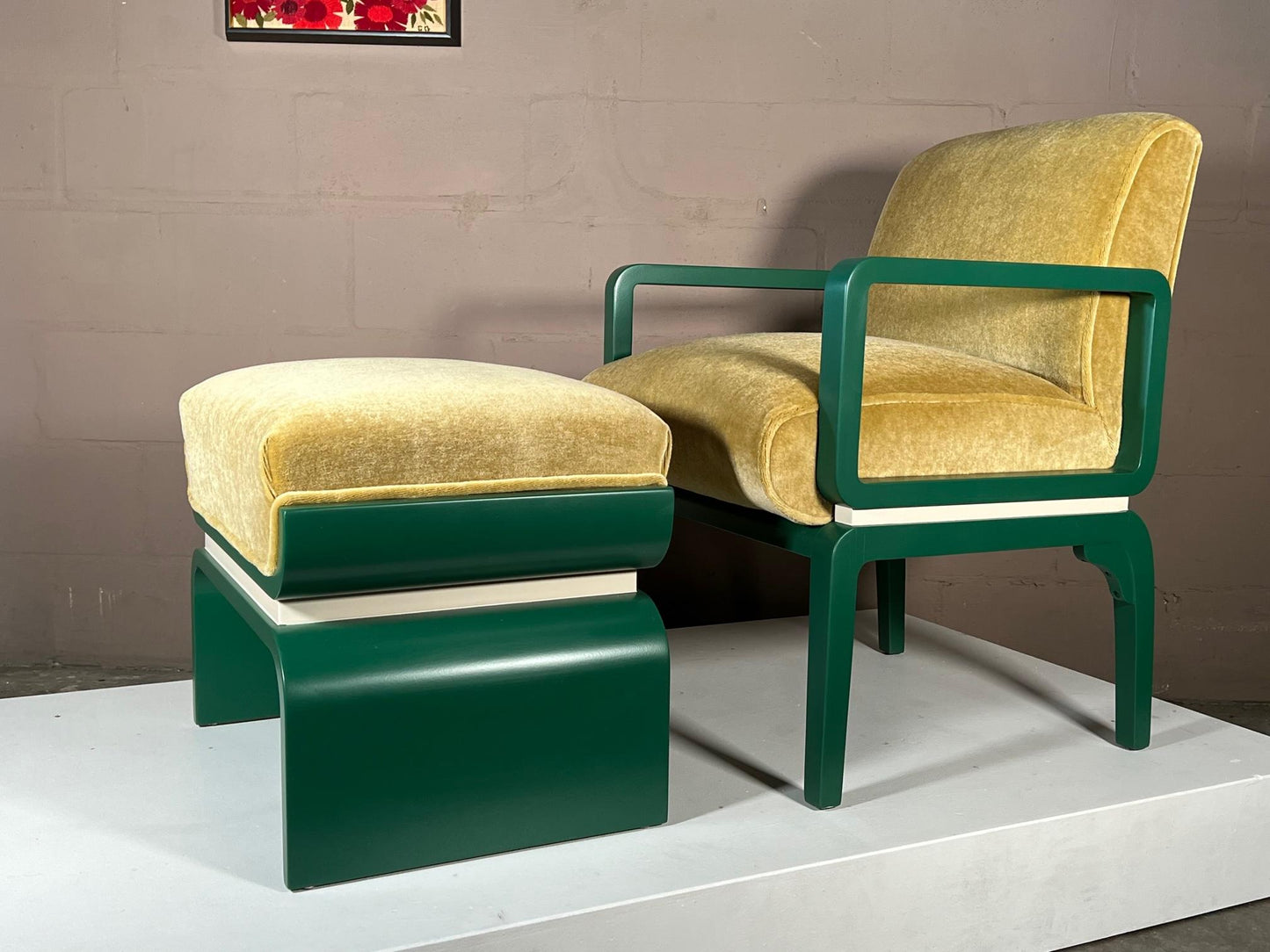 Frisman Vintage A Vintage Donald Deskey Armchair And Ottoman for Valentine Seaver Ca' 1930's