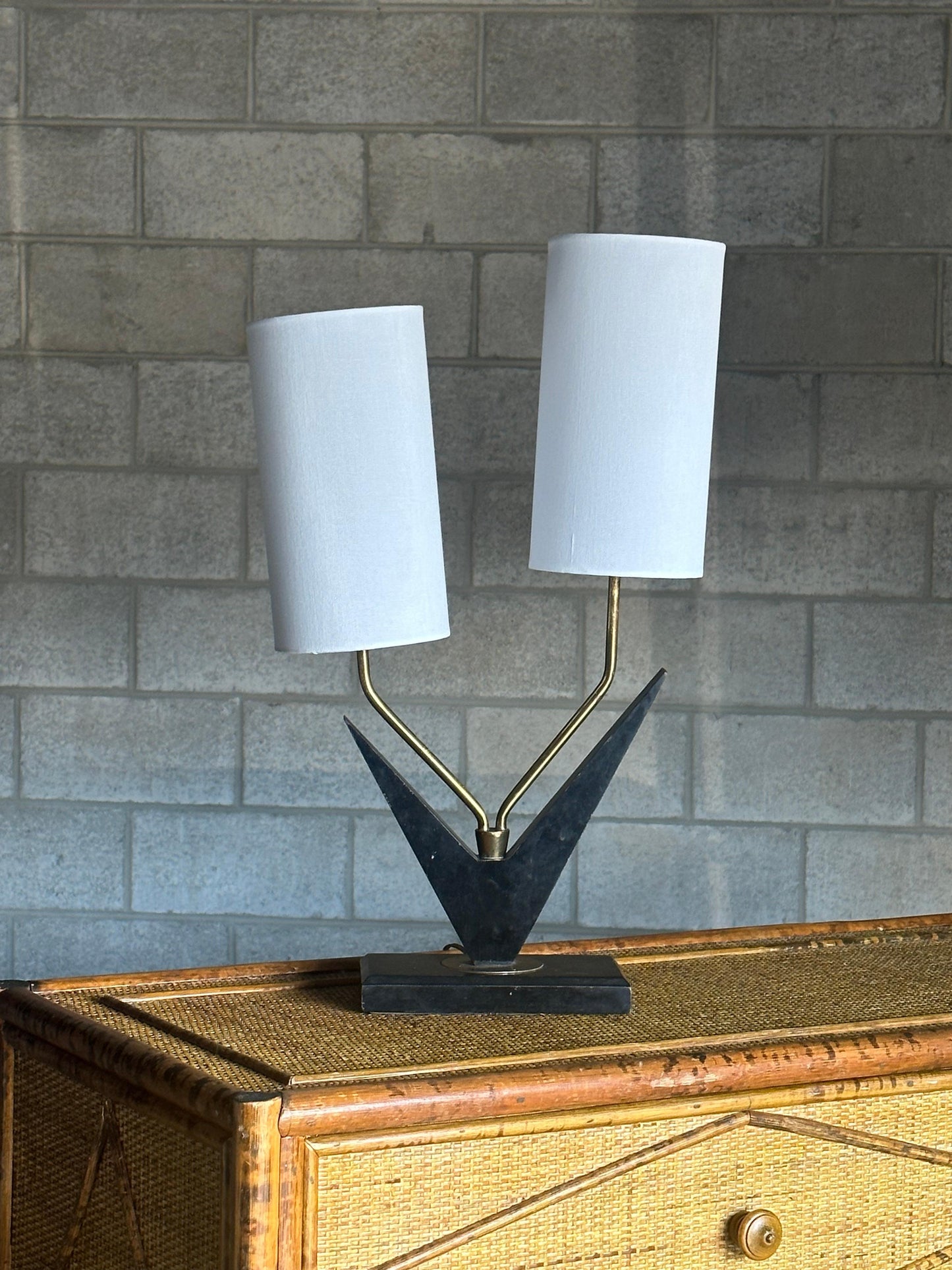 Frisman Vintage American Modernist Designer Boomerang Table Lamp