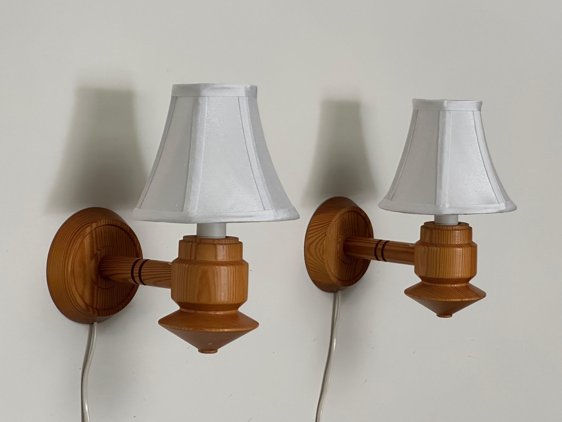 Frisman Vintage 1970s Swedish Pine Wall Lights/ Sconces