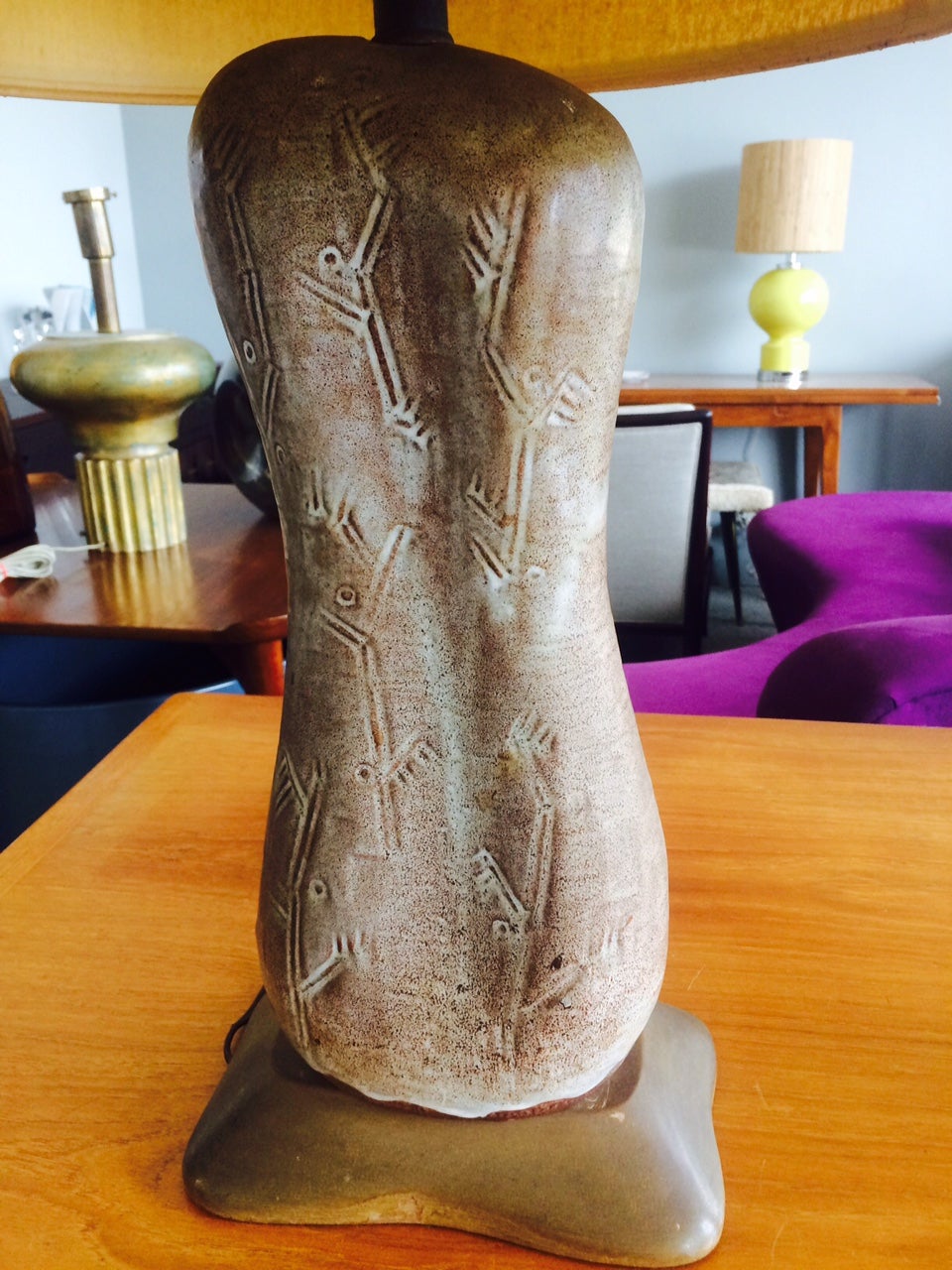 Frisman Vintage Pair of Unusual Ceramic Lamps by Design Technics