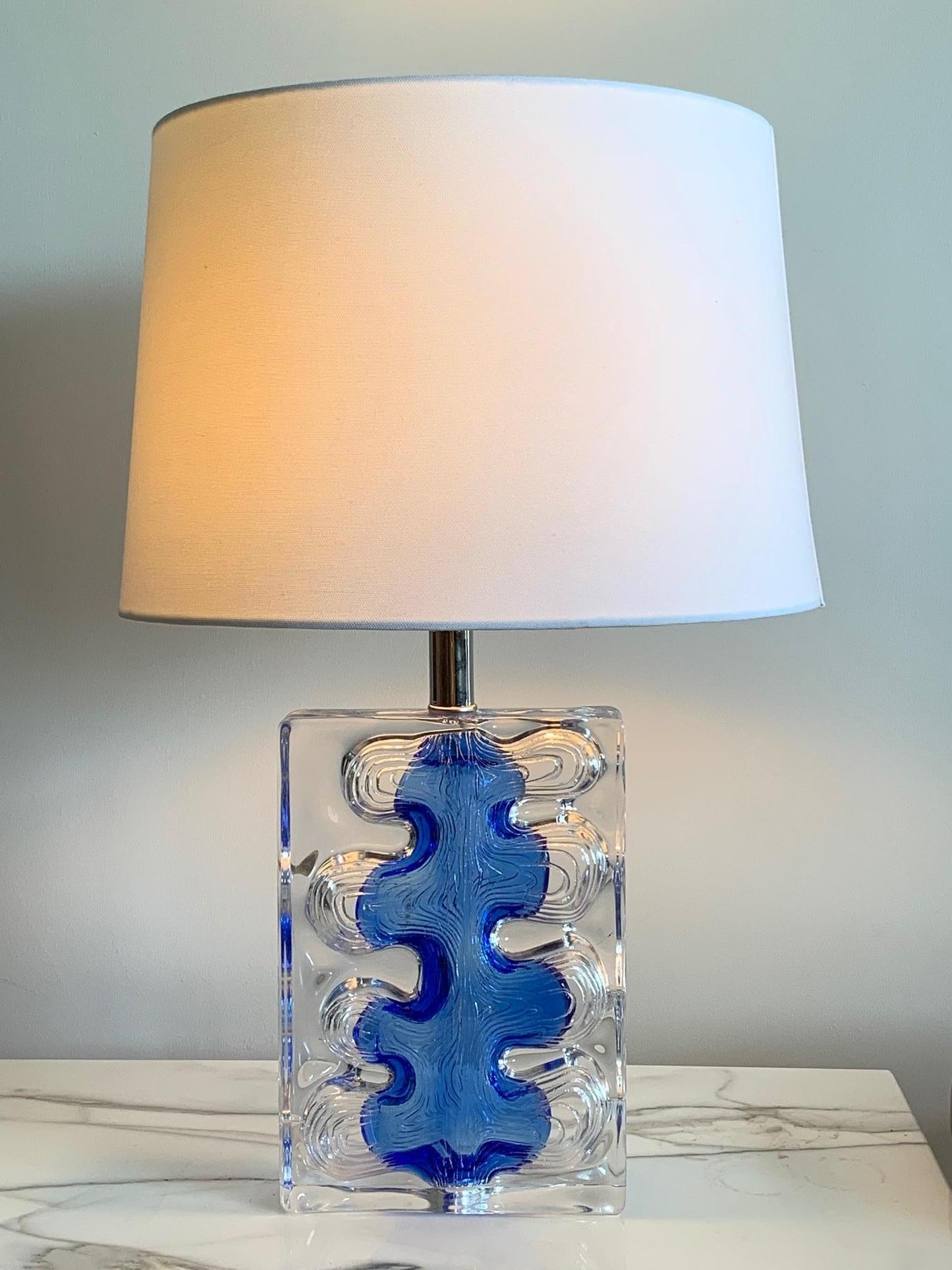 Frisman Vintage Unusual Glass Lamp by Daum