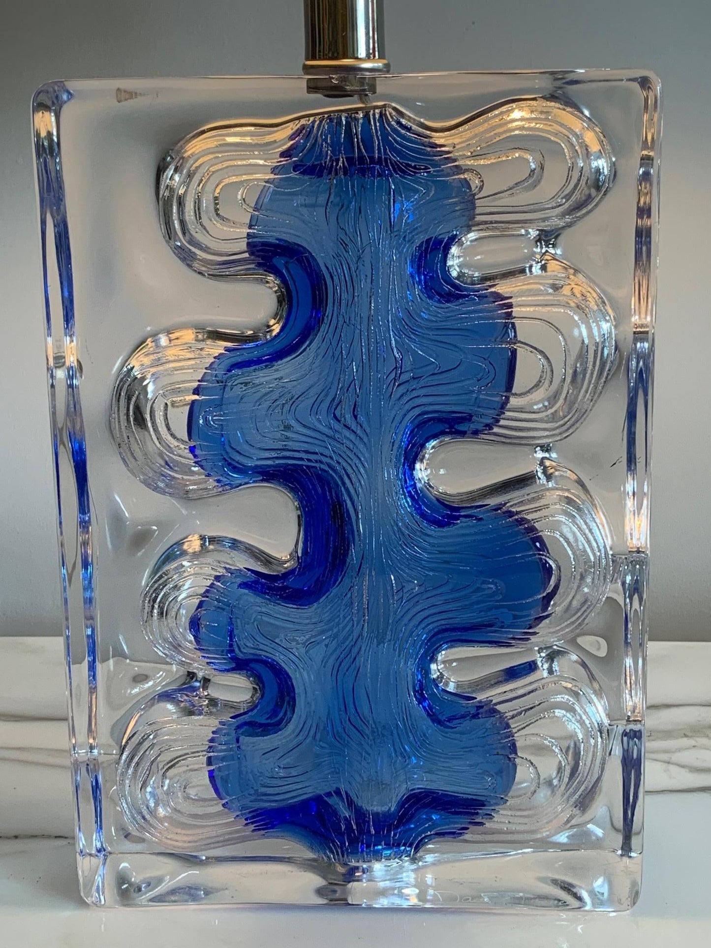 Frisman Vintage Unusual Glass Lamp by Daum