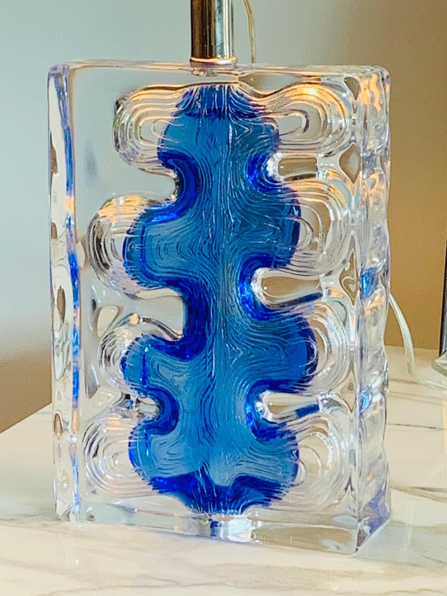 Frisman Vintage Unusual Glass Lamp by Daum