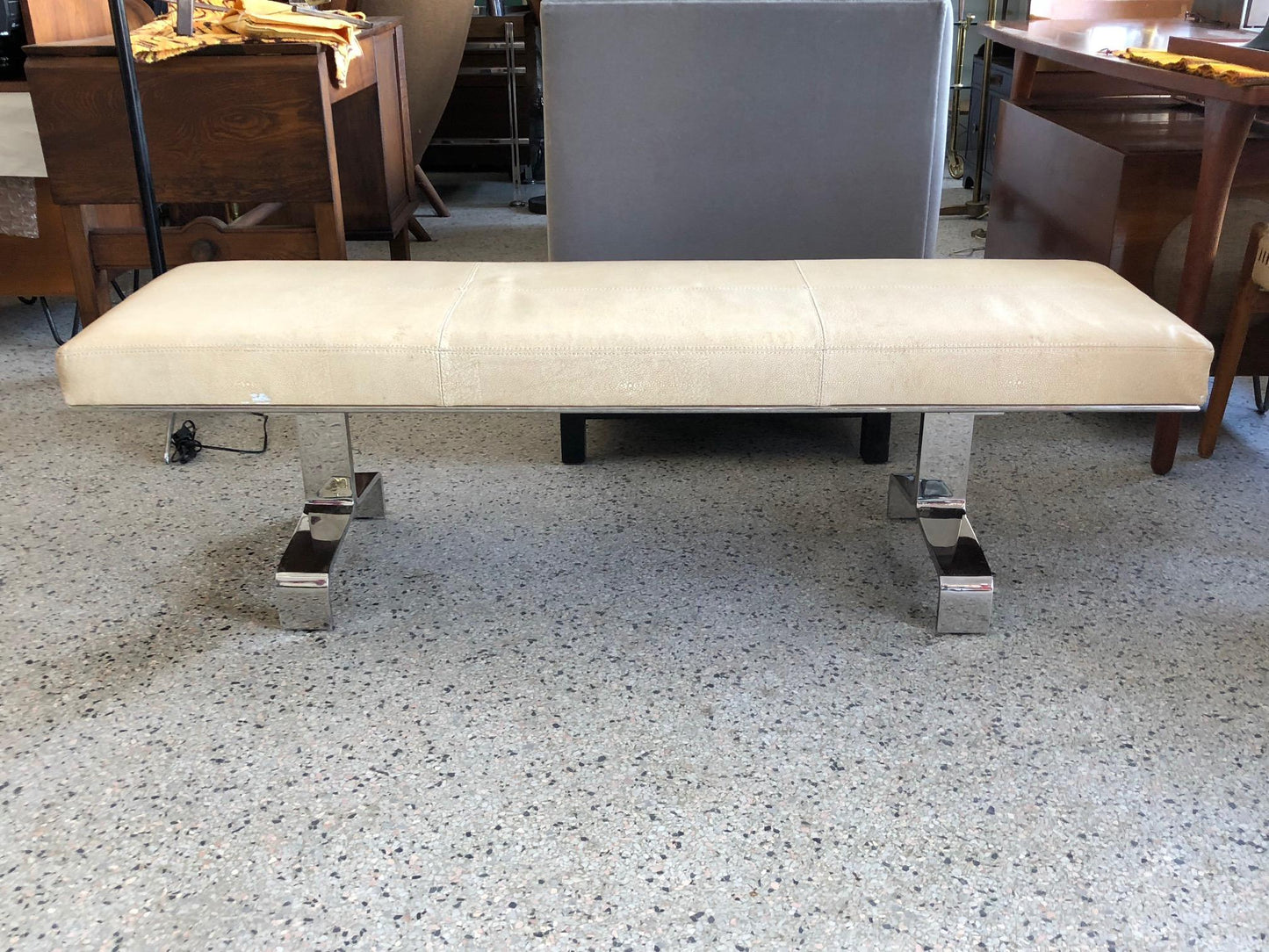 Frisman Vintage Heavy Stainless Steel Bench by Decca