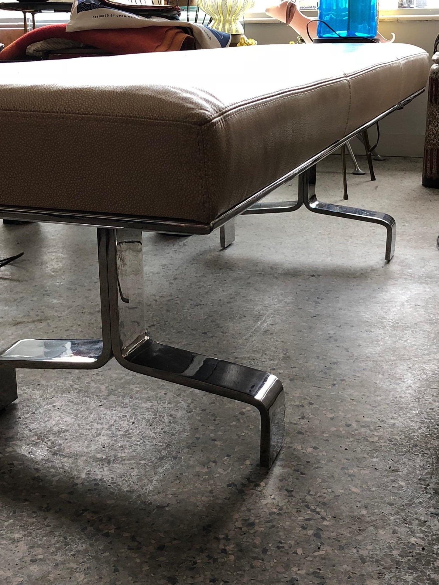 Frisman Vintage Heavy Stainless Steel Bench by Decca