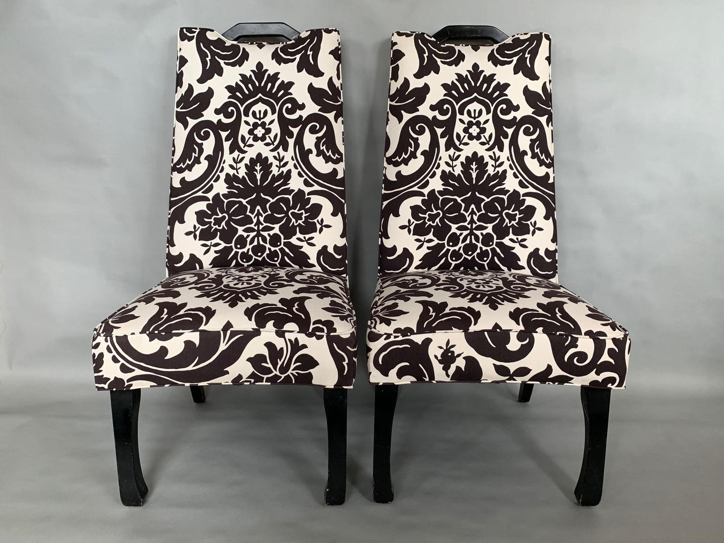 Frisman Vintage Pair of High Back Decorator Chairs